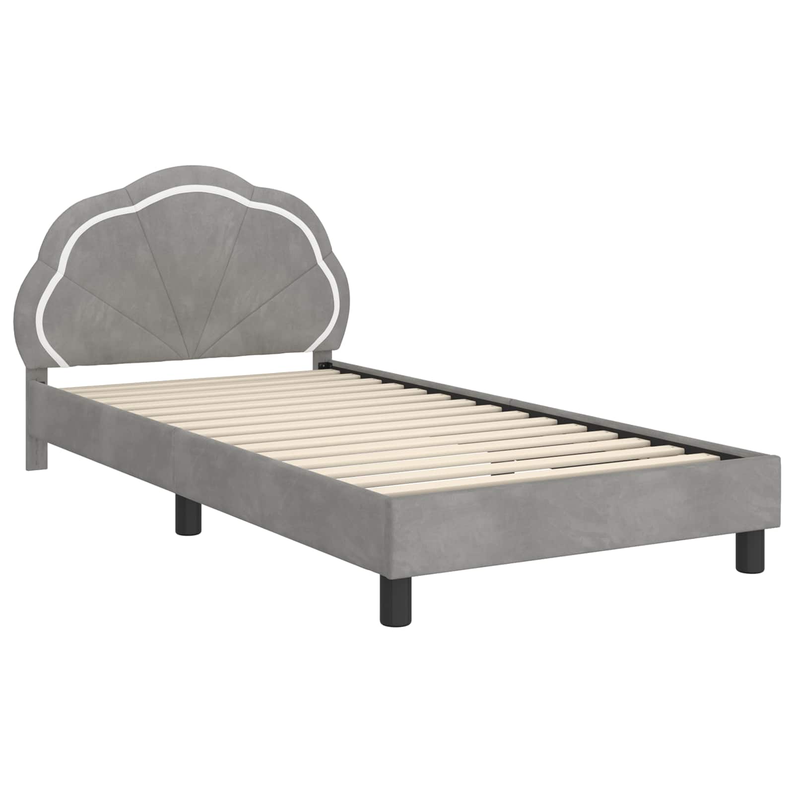 Bedframe voor kinderen met hoofdbord Lichtgrijs 90 x 200 cm is nu te koop bij PeponiXL, paradijselijk wonen!