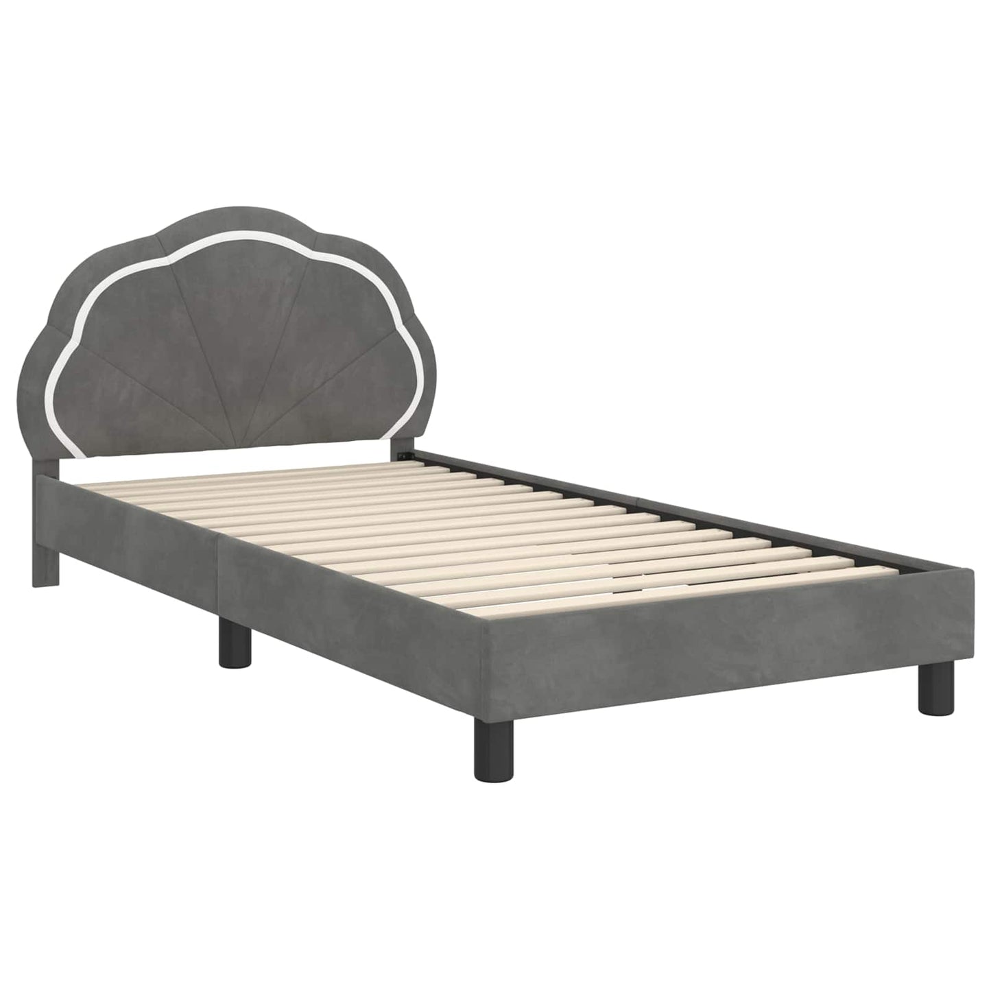 Bedframe voor kinderen met hoofdbord Donkergrijs 90 x 200 cm is nu te koop bij PeponiXL, paradijselijk wonen!