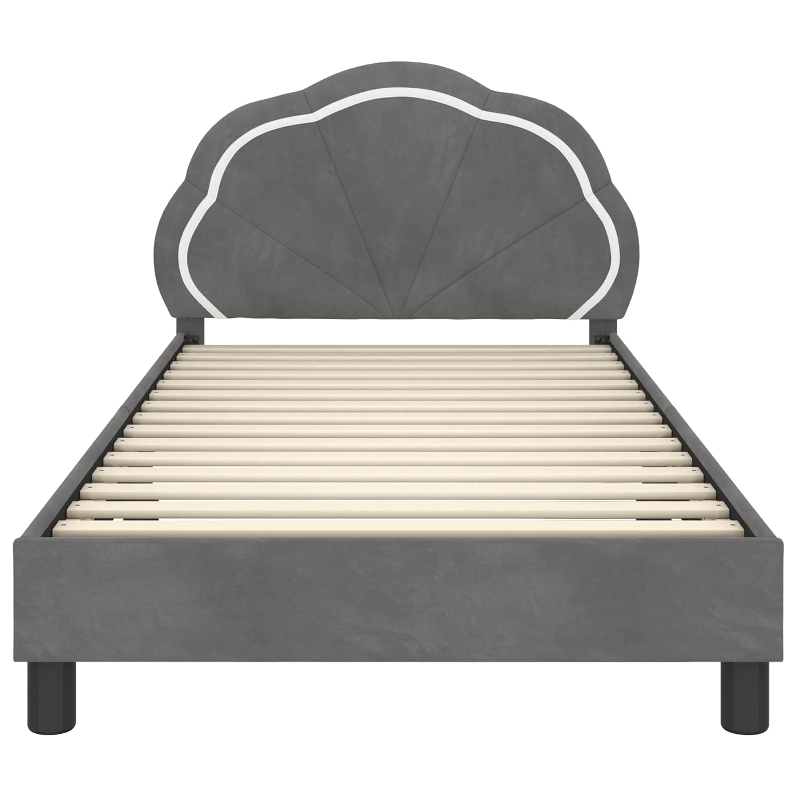 Bedframe voor kinderen met hoofdbord Donkergrijs 90 x 200 cm is nu te koop bij PeponiXL, paradijselijk wonen!