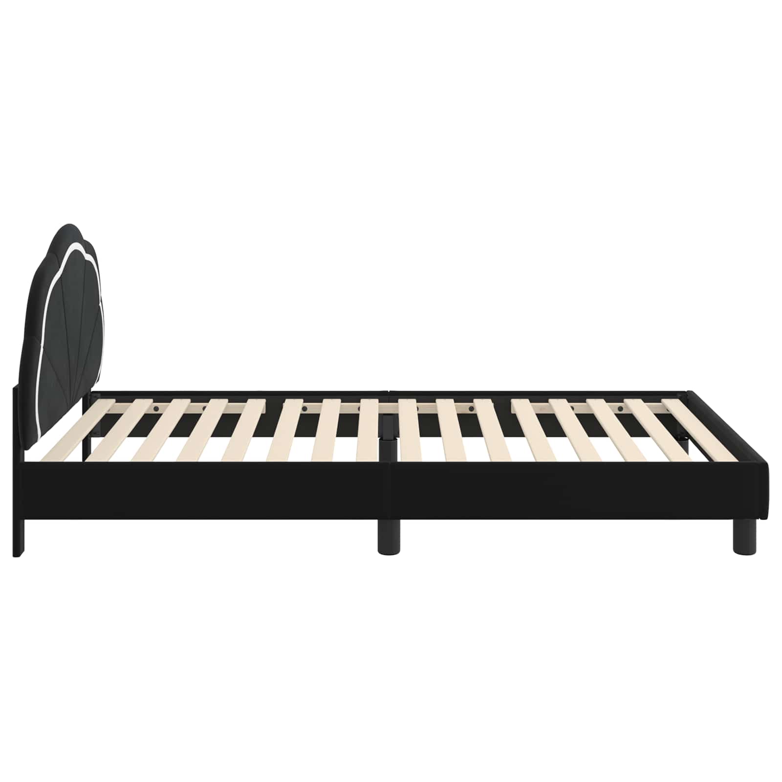 Bedframe voor kinderen met hoofdbord Zwart 90 x 200 cm Fluweel is nu te koop bij PeponiXL, paradijselijk wonen!