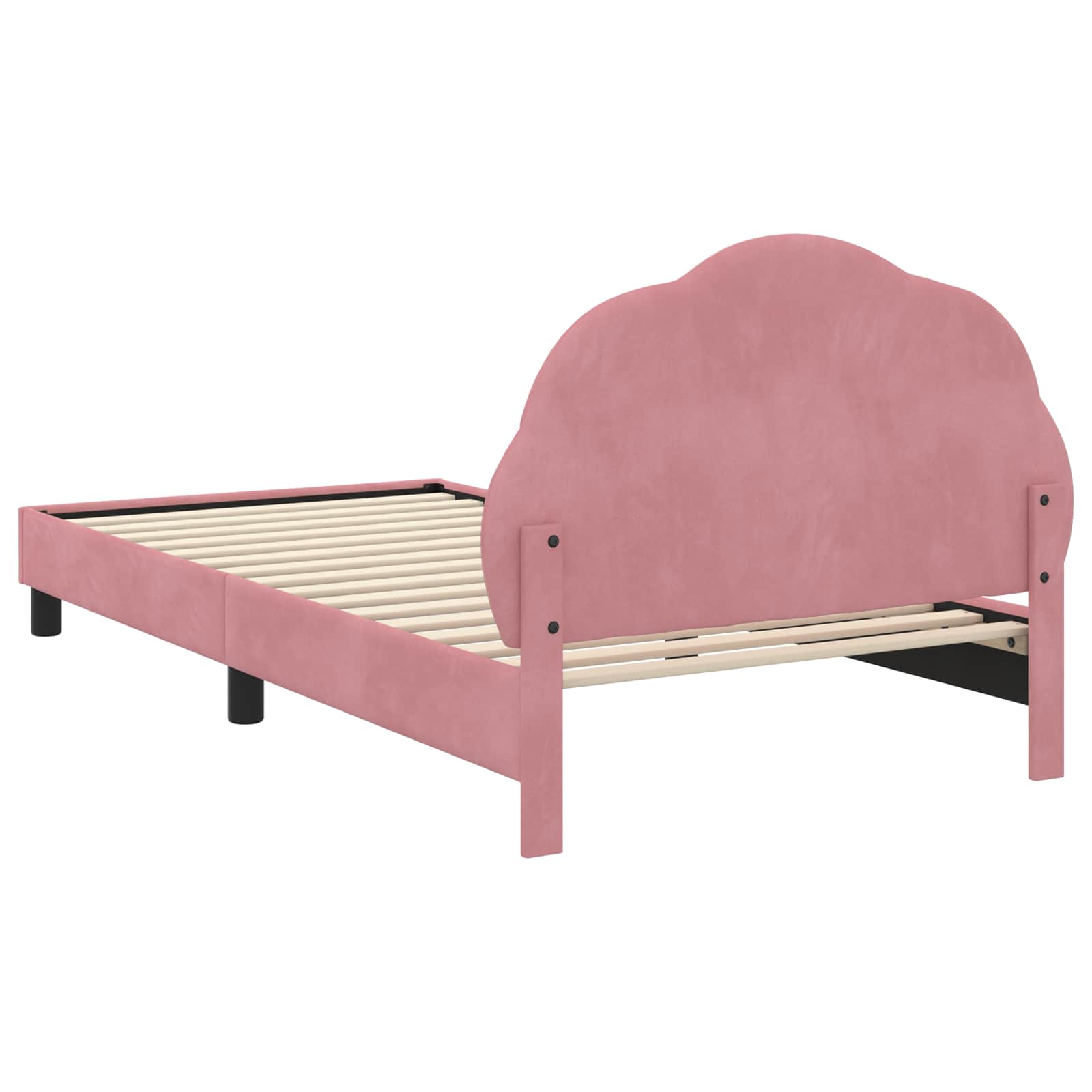 Bedframe voor kinderen met hoofdbord Roze 90 x 200 cm Fluweel is nu te koop bij PeponiXL, paradijselijk wonen!