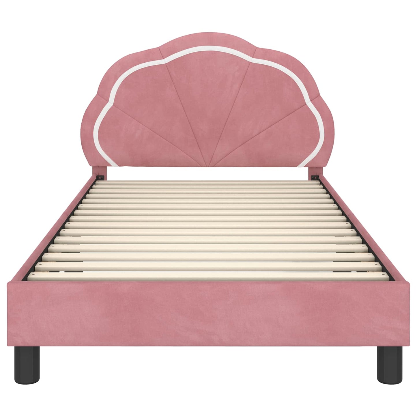 Bedframe voor kinderen met hoofdbord Roze 90 x 200 cm Fluweel is nu te koop bij PeponiXL, paradijselijk wonen!