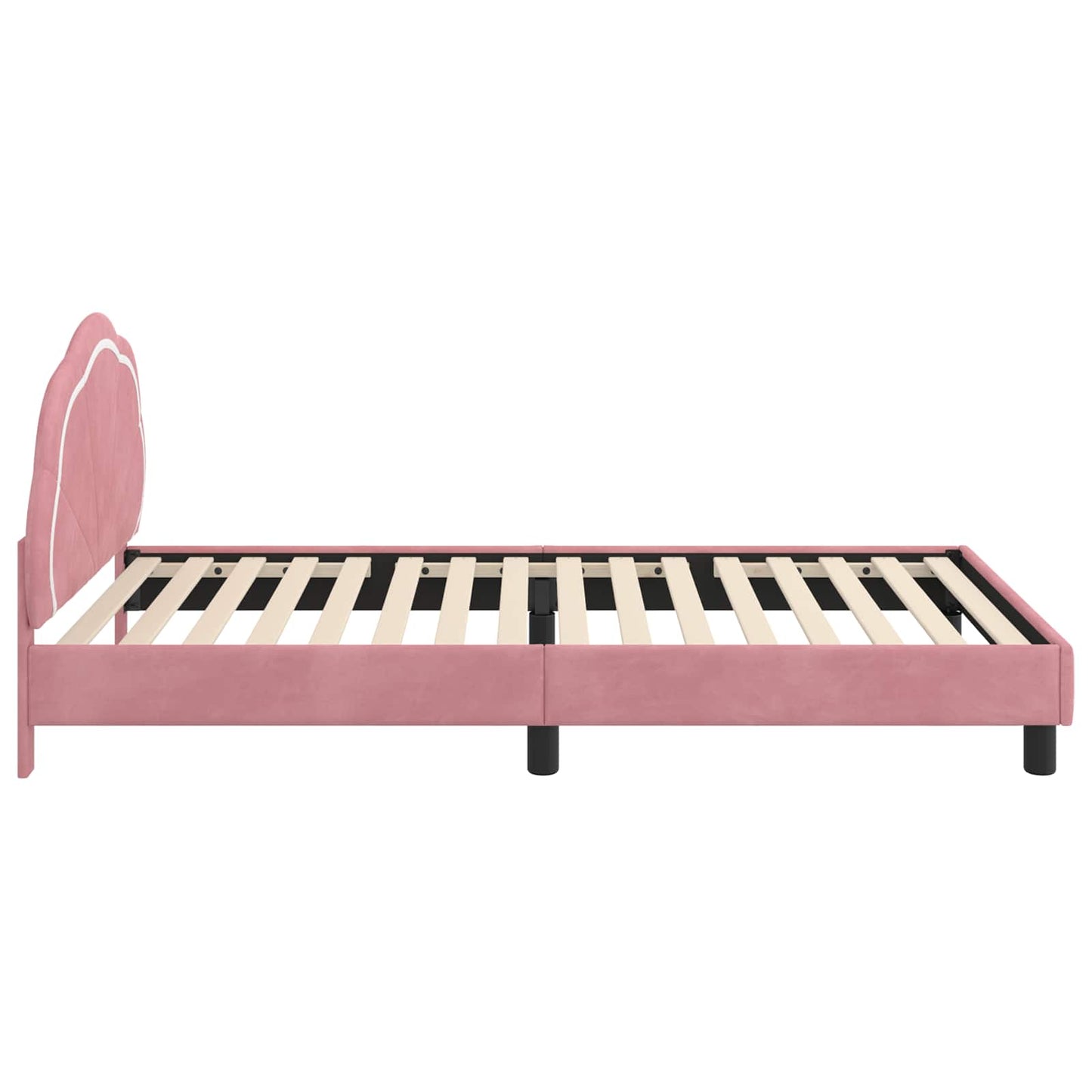 Bedframe voor kinderen met hoofdbord Roze 90 x 200 cm Fluweel is nu te koop bij PeponiXL, paradijselijk wonen!