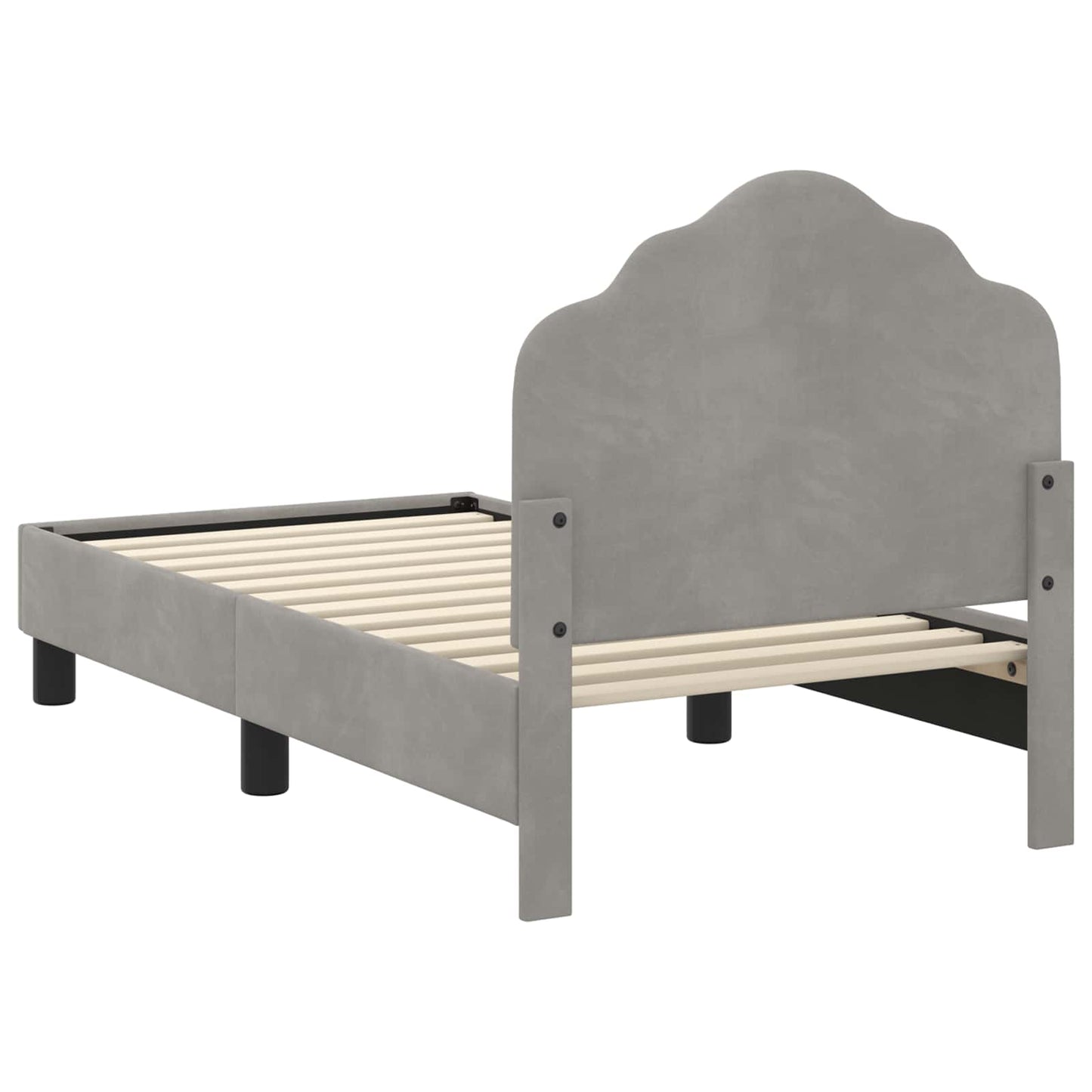 Peuterbedframe met hoofdbord Lichtgrijs 70 x 140 cm Fluweel is nu te koop bij PeponiXL, paradijselijk wonen!
