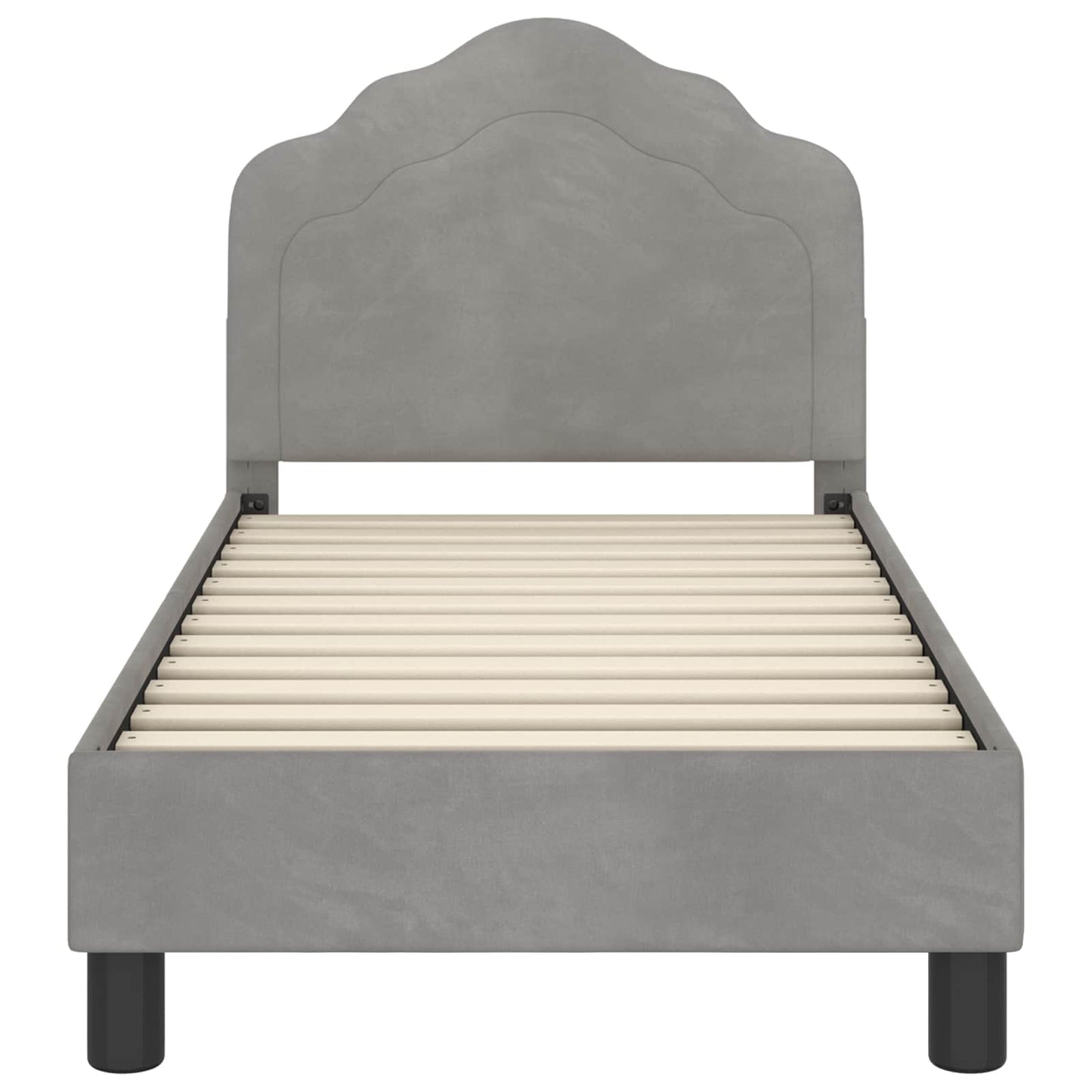 Peuterbedframe met hoofdbord Lichtgrijs 70 x 140 cm Fluweel is nu te koop bij PeponiXL, paradijselijk wonen!