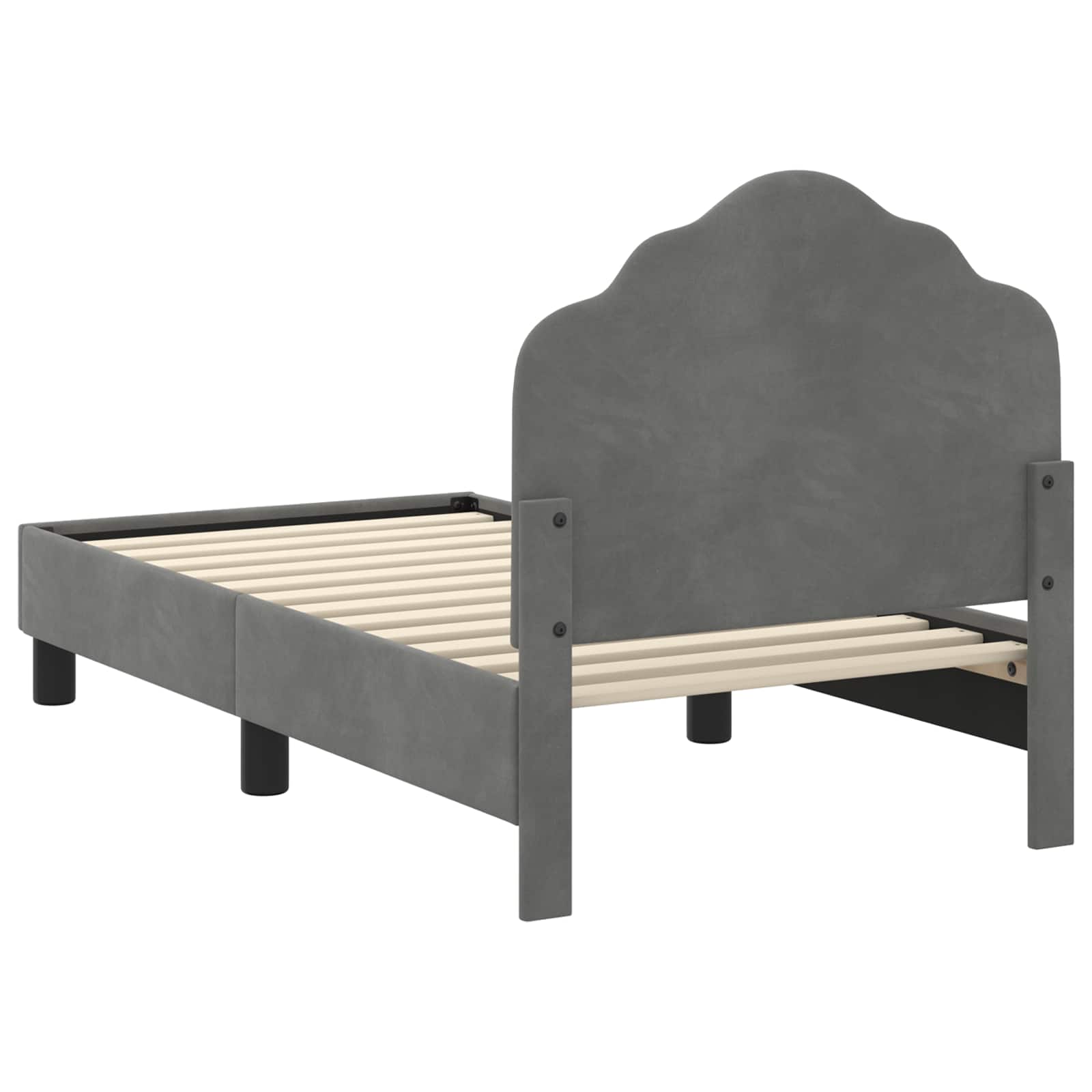 Peuterbedframe met hoofdbord Donkergrijs 70 x 140 cm Fluweel is nu te koop bij PeponiXL, paradijselijk wonen!