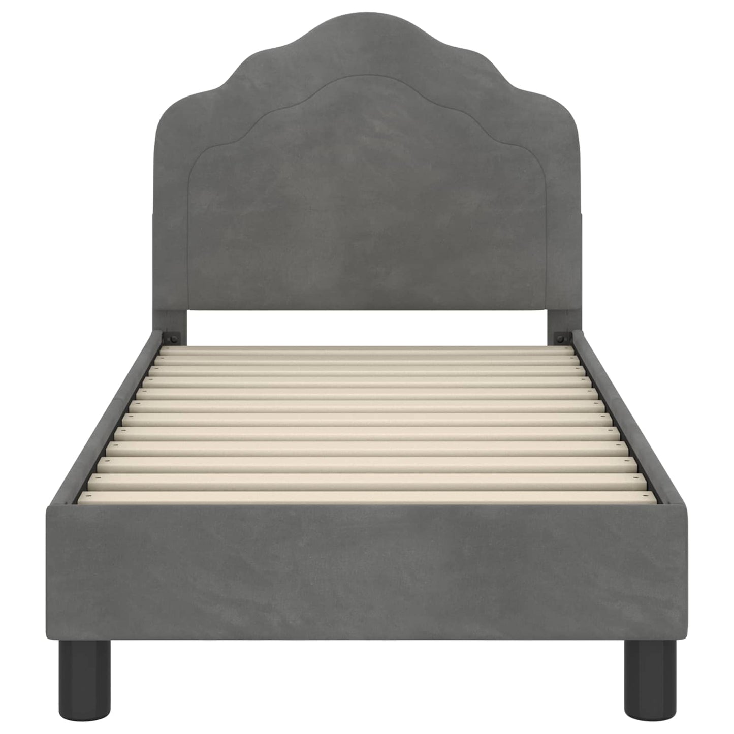Peuterbedframe met hoofdbord Donkergrijs 70 x 140 cm Fluweel is nu te koop bij PeponiXL, paradijselijk wonen!