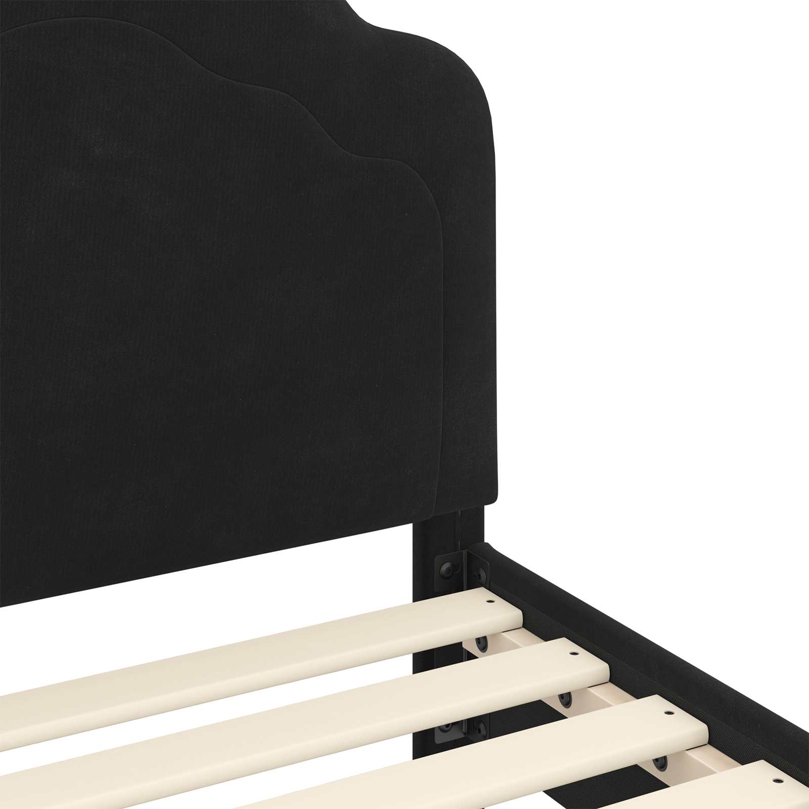 Peuterbedframe met hoofdbord Zwart 70 x 140 cm Fluweel is nu te koop bij PeponiXL, paradijselijk wonen!