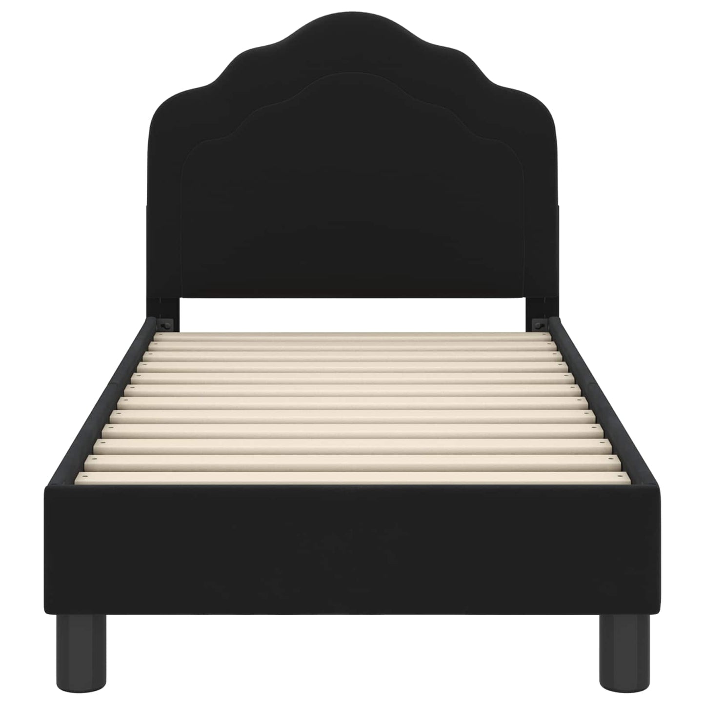 Peuterbedframe met hoofdbord Zwart 70 x 140 cm Fluweel is nu te koop bij PeponiXL, paradijselijk wonen!