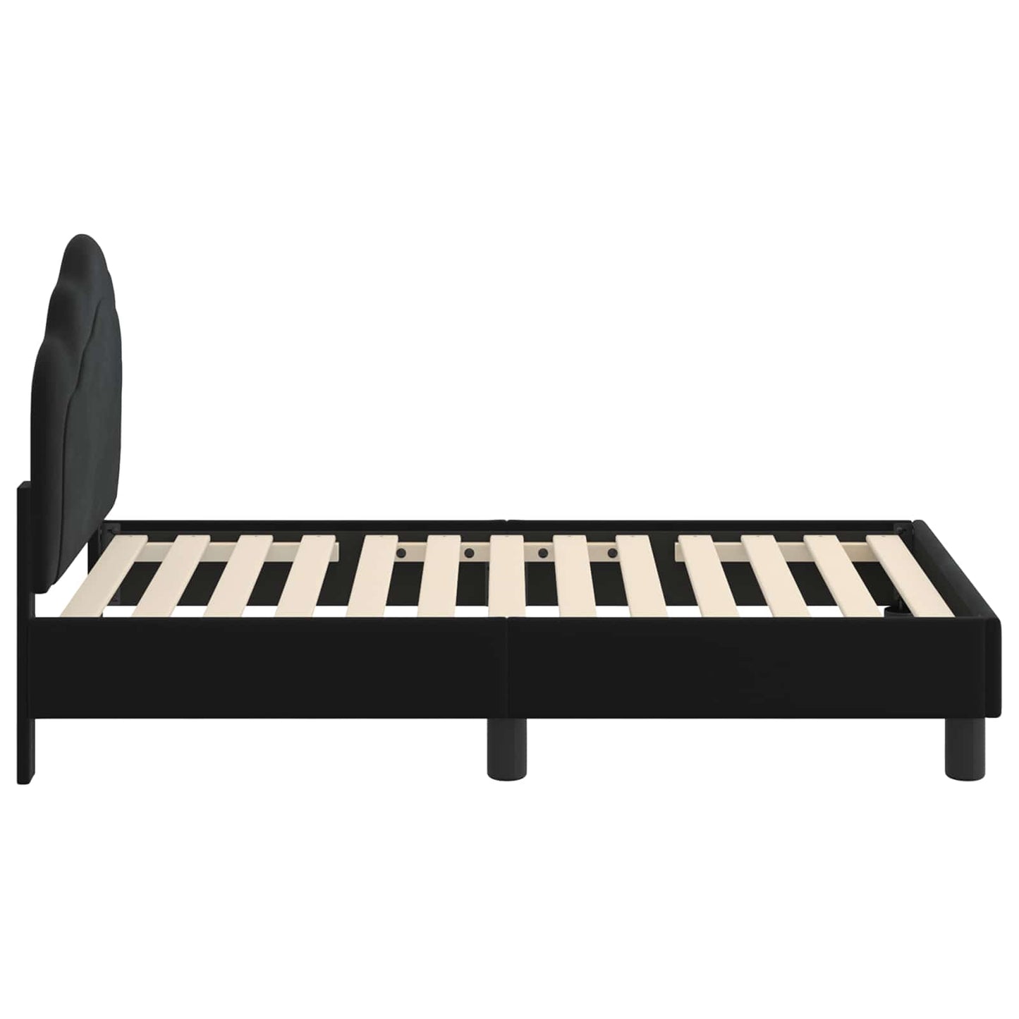 Peuterbedframe met hoofdbord Zwart 70 x 140 cm Fluweel is nu te koop bij PeponiXL, paradijselijk wonen!