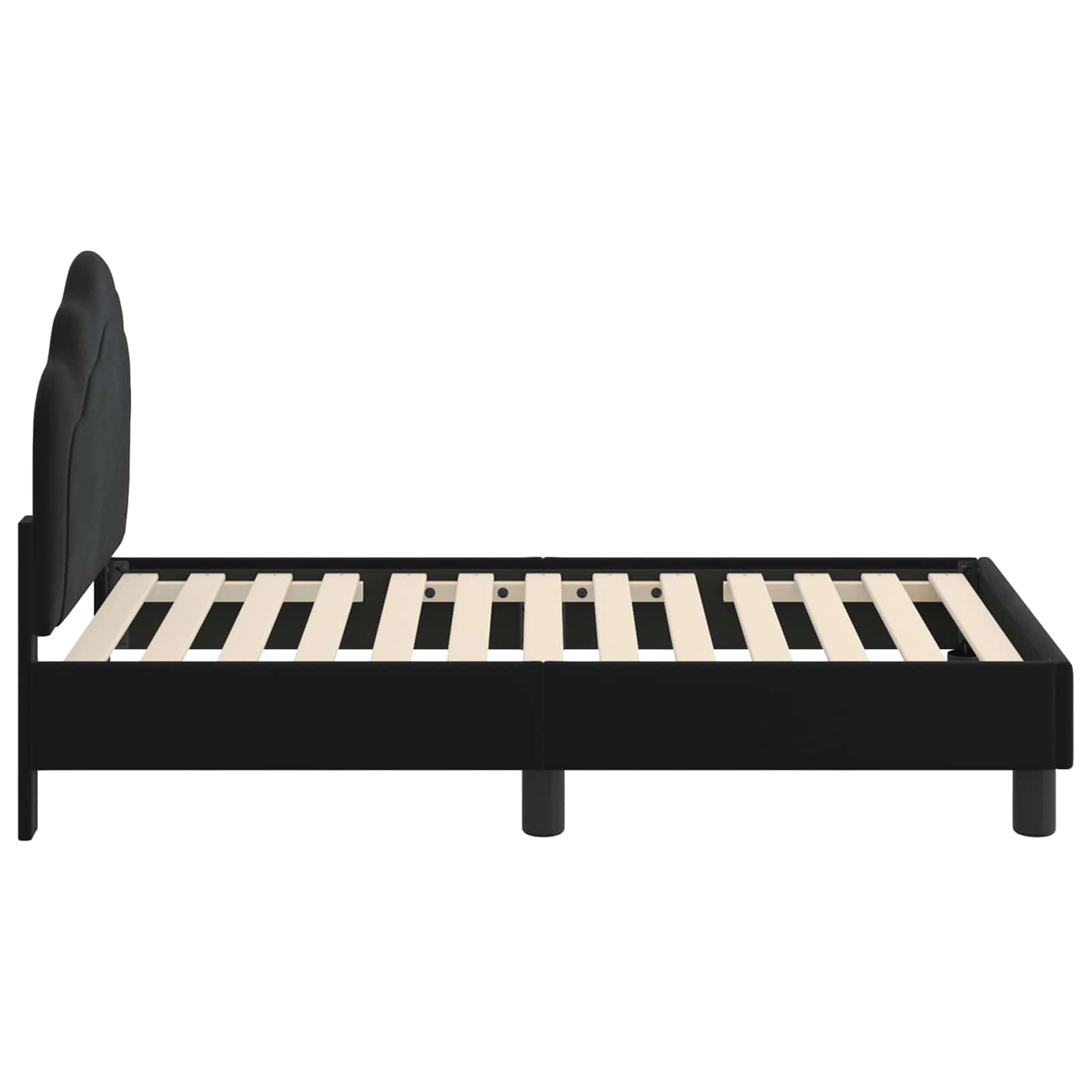 Peuterbedframe met hoofdbord Zwart 70 x 140 cm Fluweel is nu te koop bij PeponiXL, paradijselijk wonen!