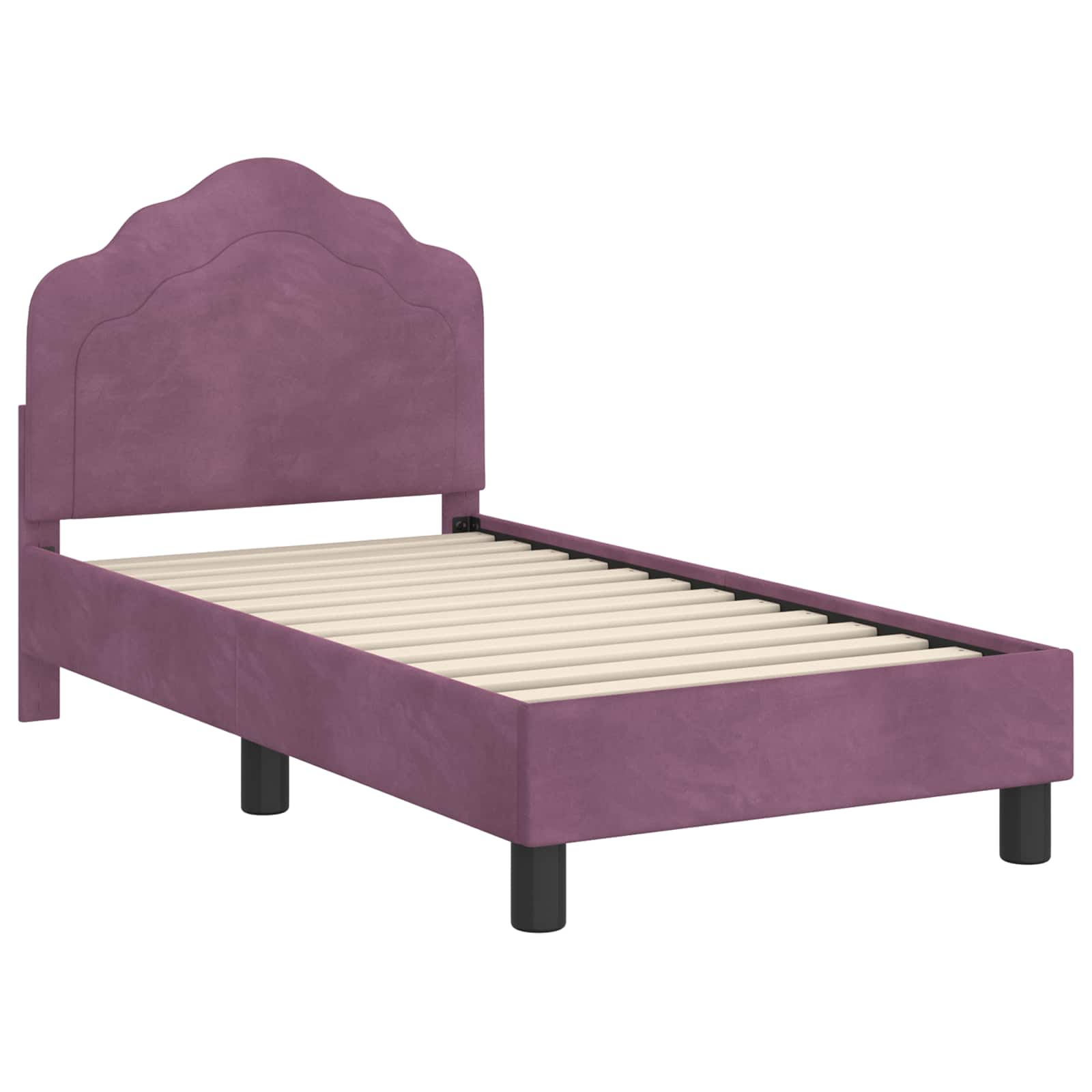 Peuterbedframe met hoofdbord Paars 70 x 140 cm Fluweel is nu te koop bij PeponiXL, paradijselijk wonen!
