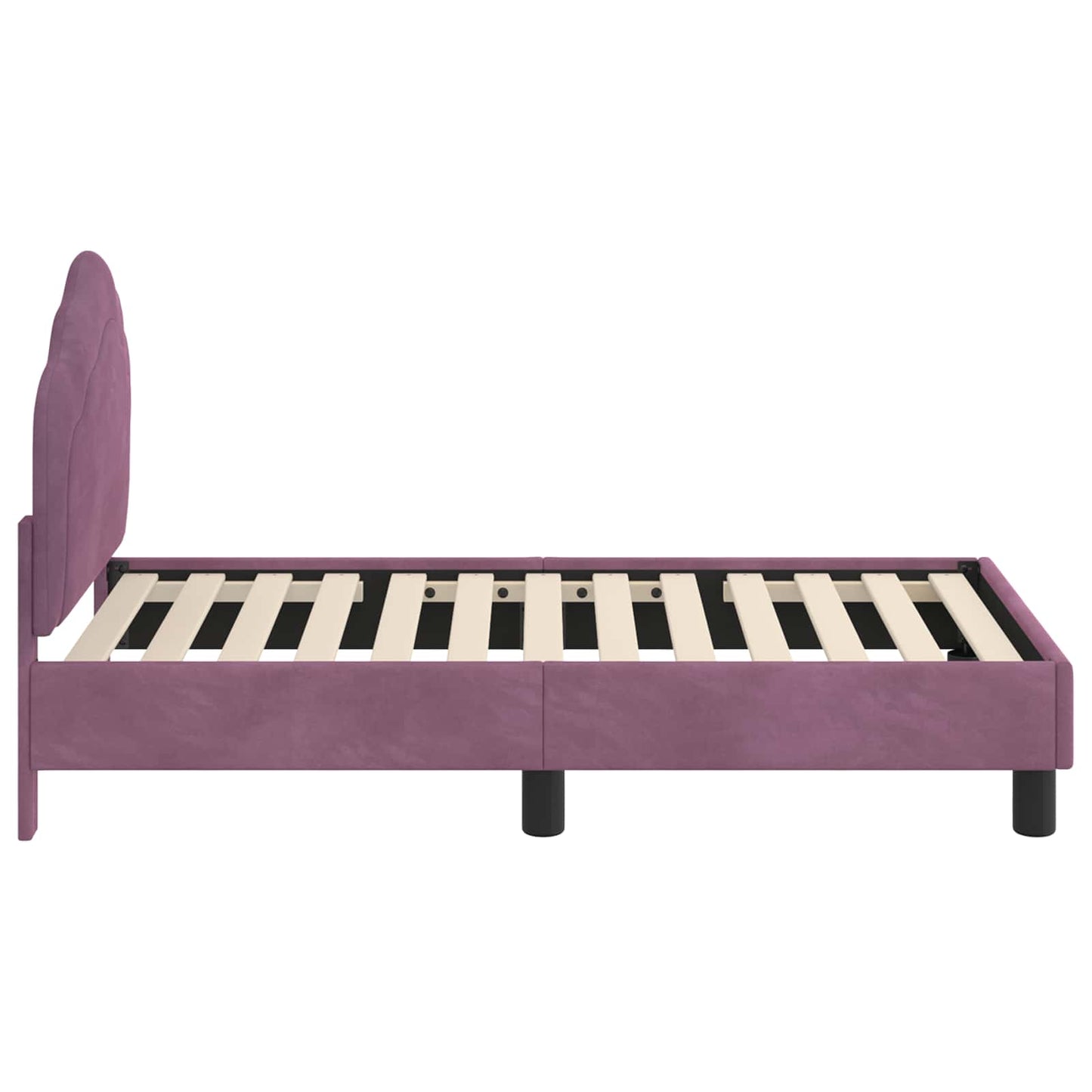 Peuterbedframe met hoofdbord Paars 70 x 140 cm Fluweel is nu te koop bij PeponiXL, paradijselijk wonen!
