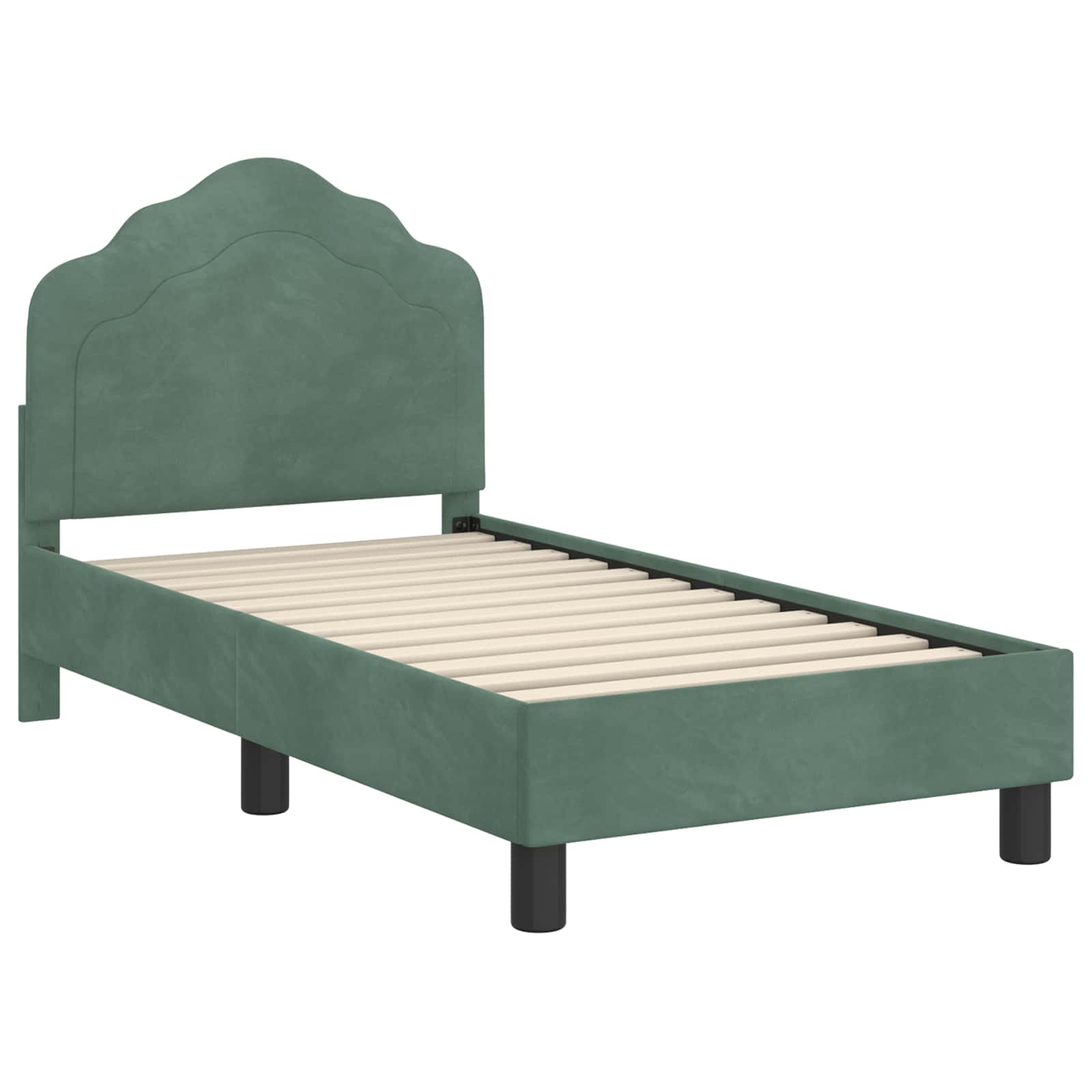 Peuterbedframe met hoofdbord Zeegroen 70 x 140 cm Fluweel is nu te koop bij PeponiXL, paradijselijk wonen!