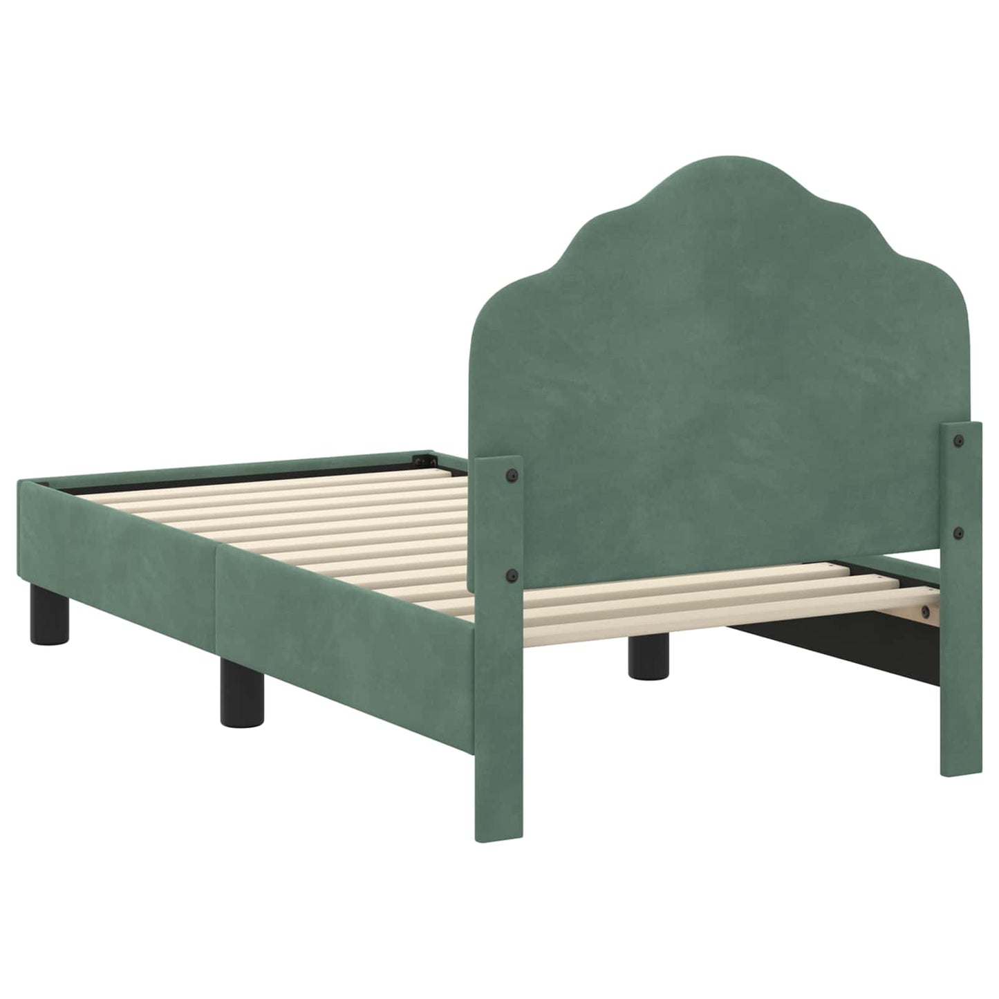 Peuterbedframe met hoofdbord Zeegroen 70 x 140 cm Fluweel is nu te koop bij PeponiXL, paradijselijk wonen!