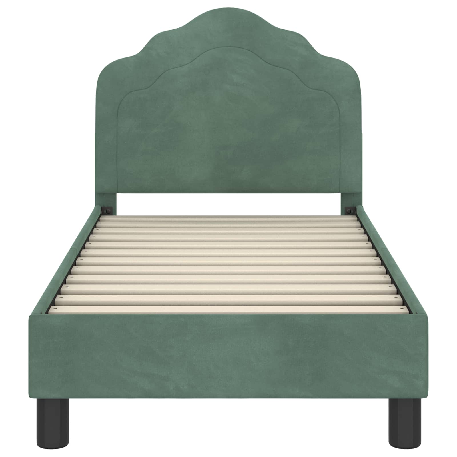 Peuterbedframe met hoofdbord Zeegroen 70 x 140 cm Fluweel is nu te koop bij PeponiXL, paradijselijk wonen!
