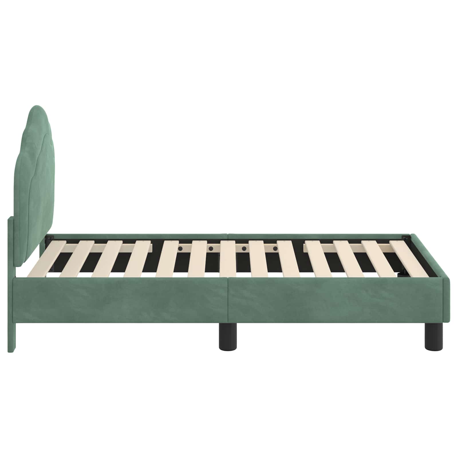 Peuterbedframe met hoofdbord Zeegroen 70 x 140 cm Fluweel is nu te koop bij PeponiXL, paradijselijk wonen!