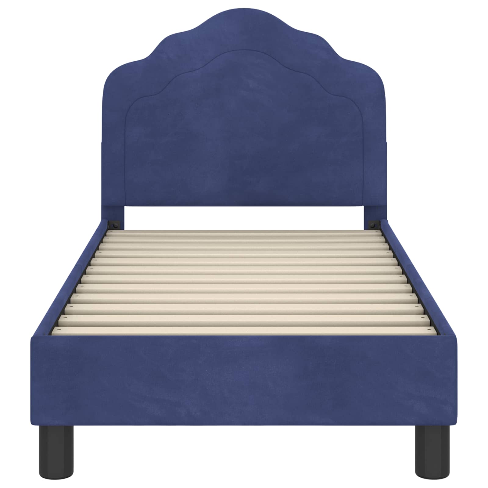 Peuterbedframe met hoofdbord Politieblauw 70 x 140 cm Fluweel is nu te koop bij PeponiXL, paradijselijk wonen!