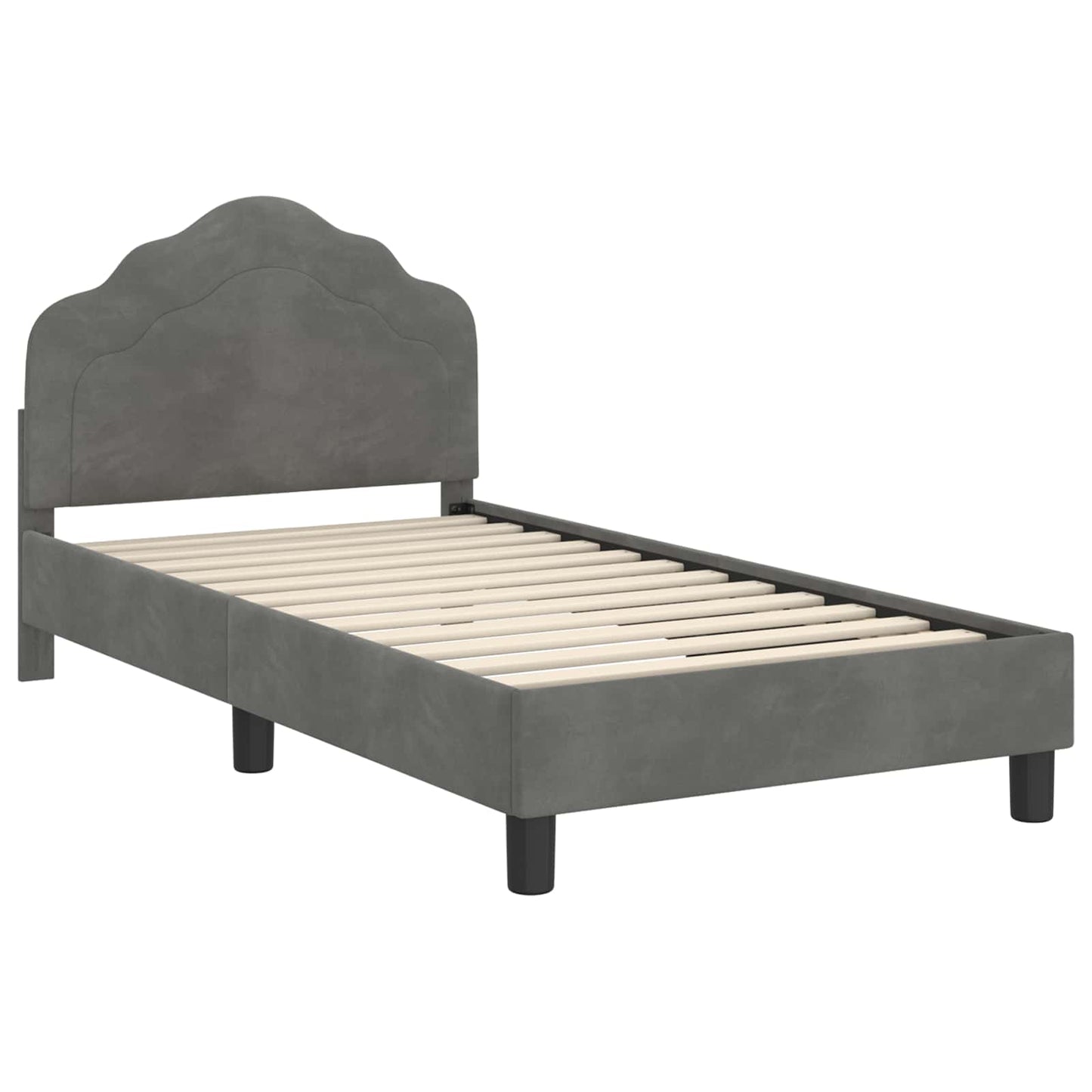 Bedframe voor kinderen met hoofdbord Donkergrijs 80 x 160 cm is nu te koop bij PeponiXL, paradijselijk wonen!