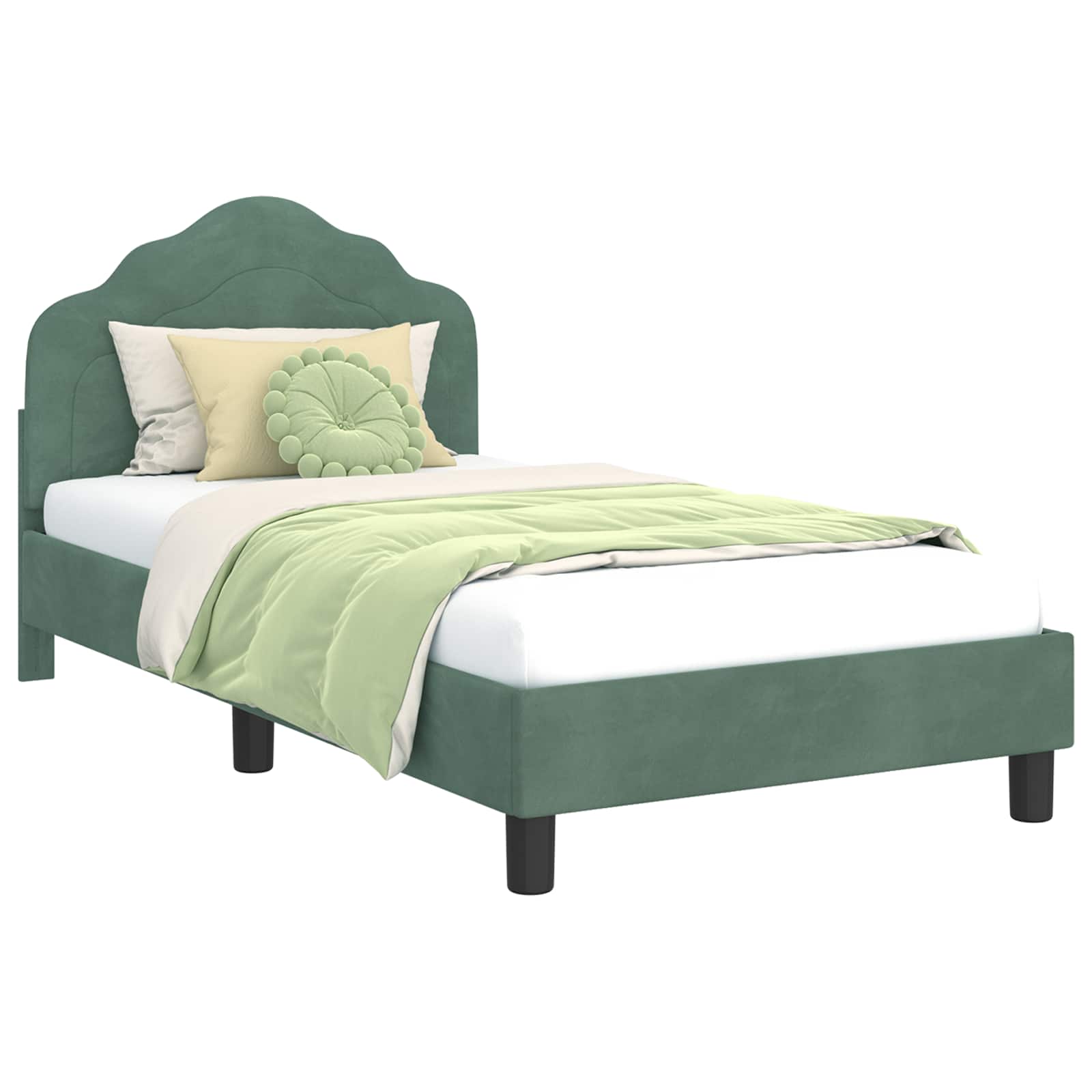 Bedframe voor kinderen met hoofdbord Zeegroen 80 x 160 cm is nu te koop bij PeponiXL, paradijselijk wonen!