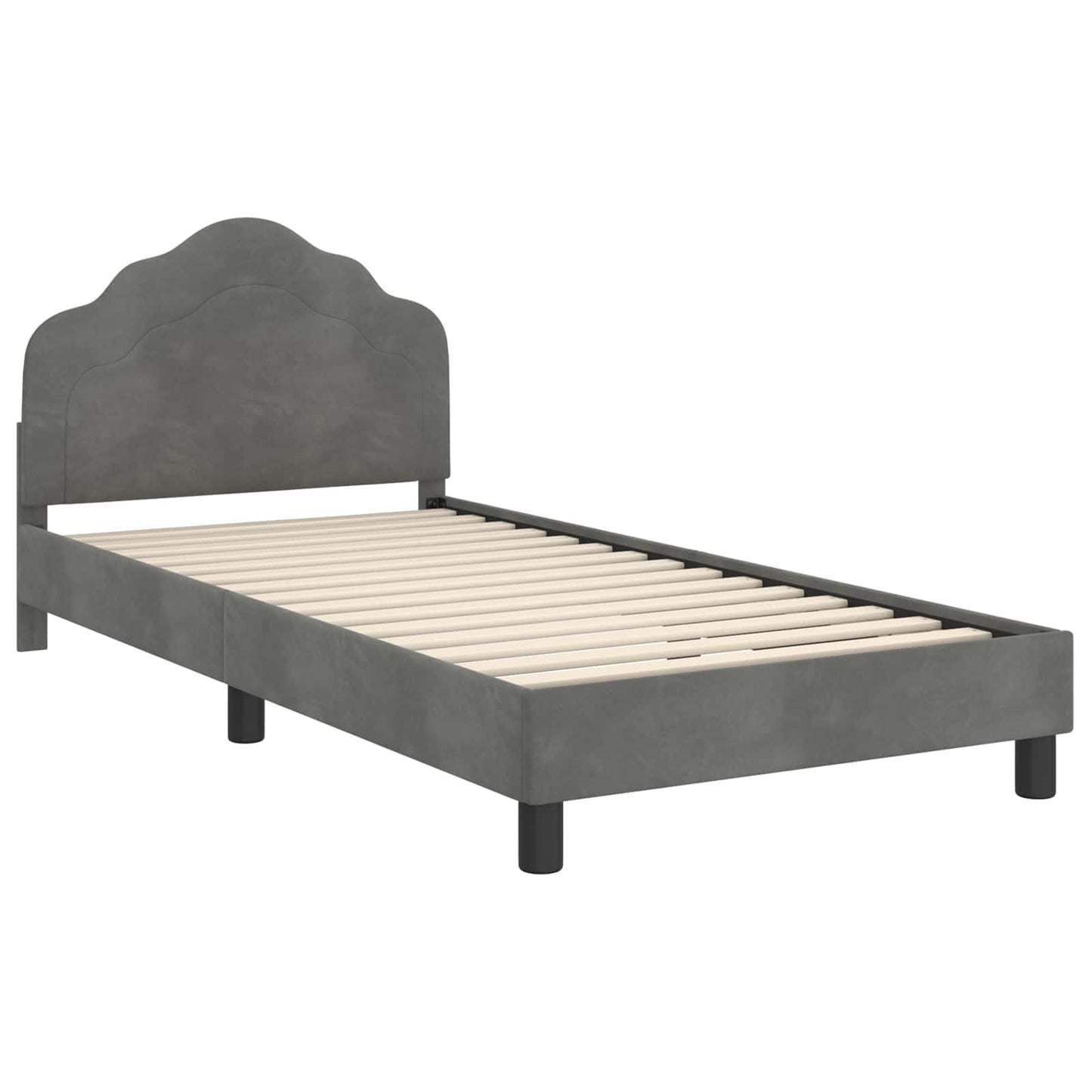 Bedframe voor kinderen met hoofdbord Donkergrijs 80 x 200 cm is nu te koop bij PeponiXL, paradijselijk wonen!
