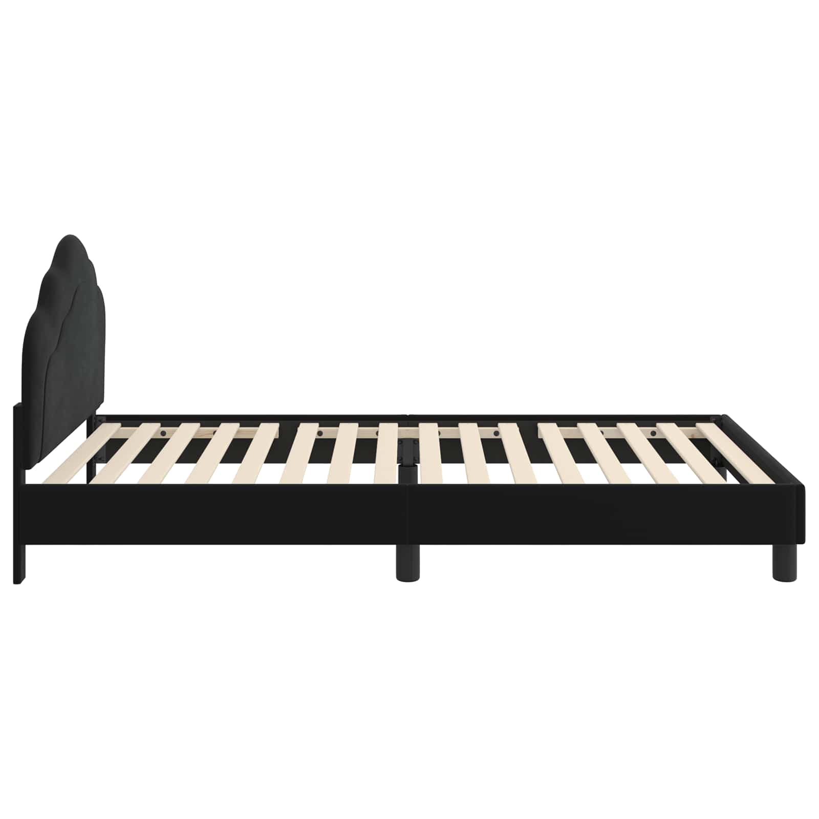 Bedframe voor kinderen met hoofdbord Zwart 80 x 200 cm Fluweel is nu te koop bij PeponiXL, paradijselijk wonen!