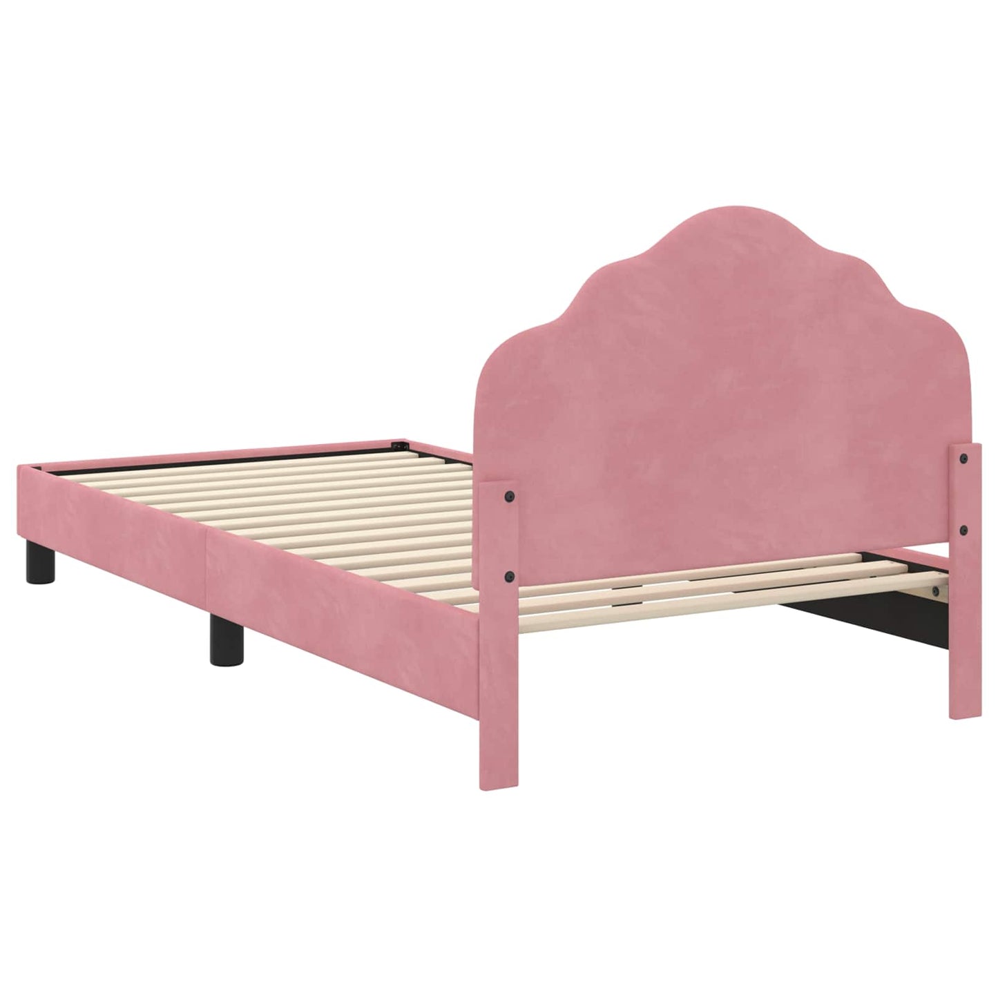 Bedframe voor kinderen met hoofdbord Roze 80 x 200 cm Fluweel is nu te koop bij PeponiXL, paradijselijk wonen!