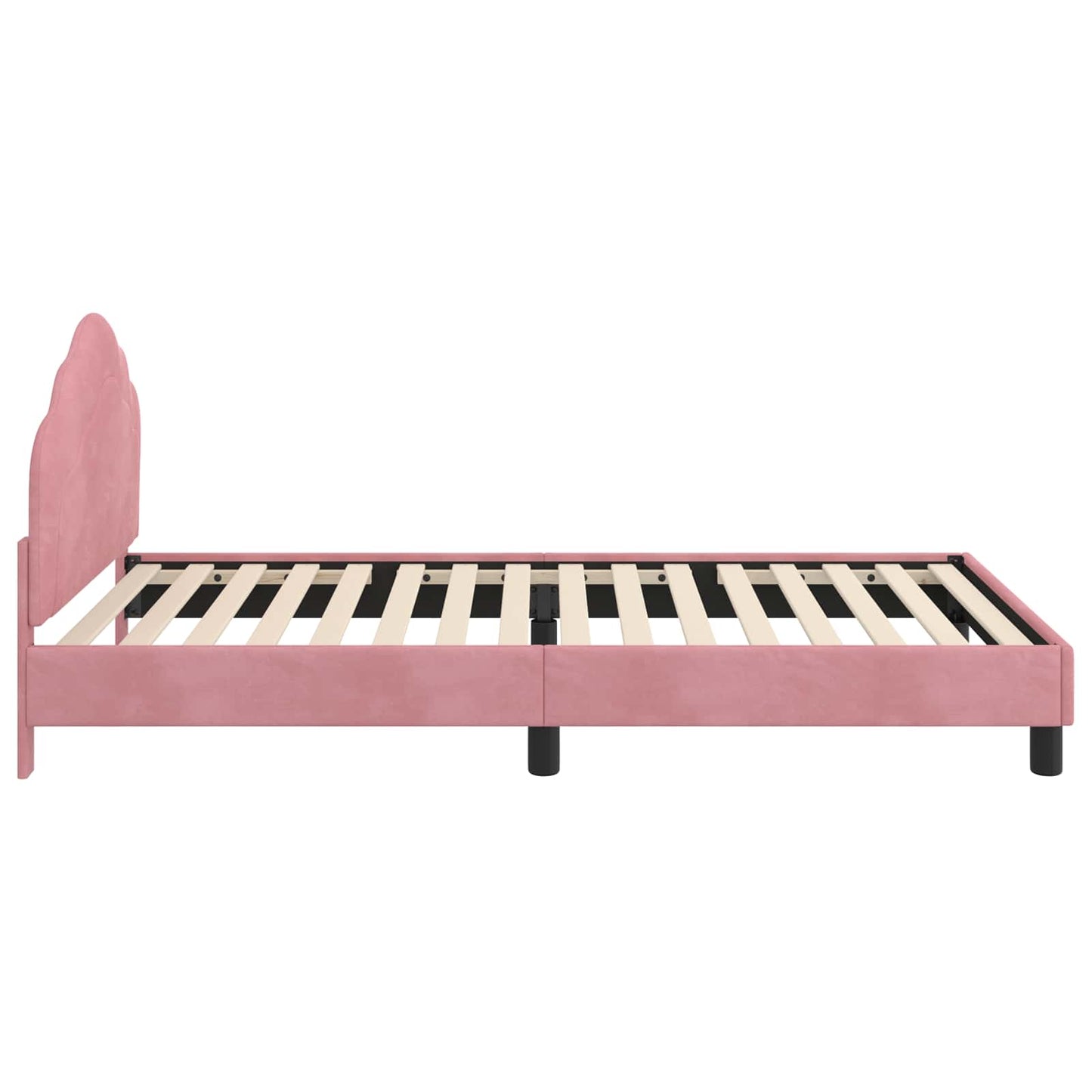 Bedframe voor kinderen met hoofdbord Roze 80 x 200 cm Fluweel is nu te koop bij PeponiXL, paradijselijk wonen!
