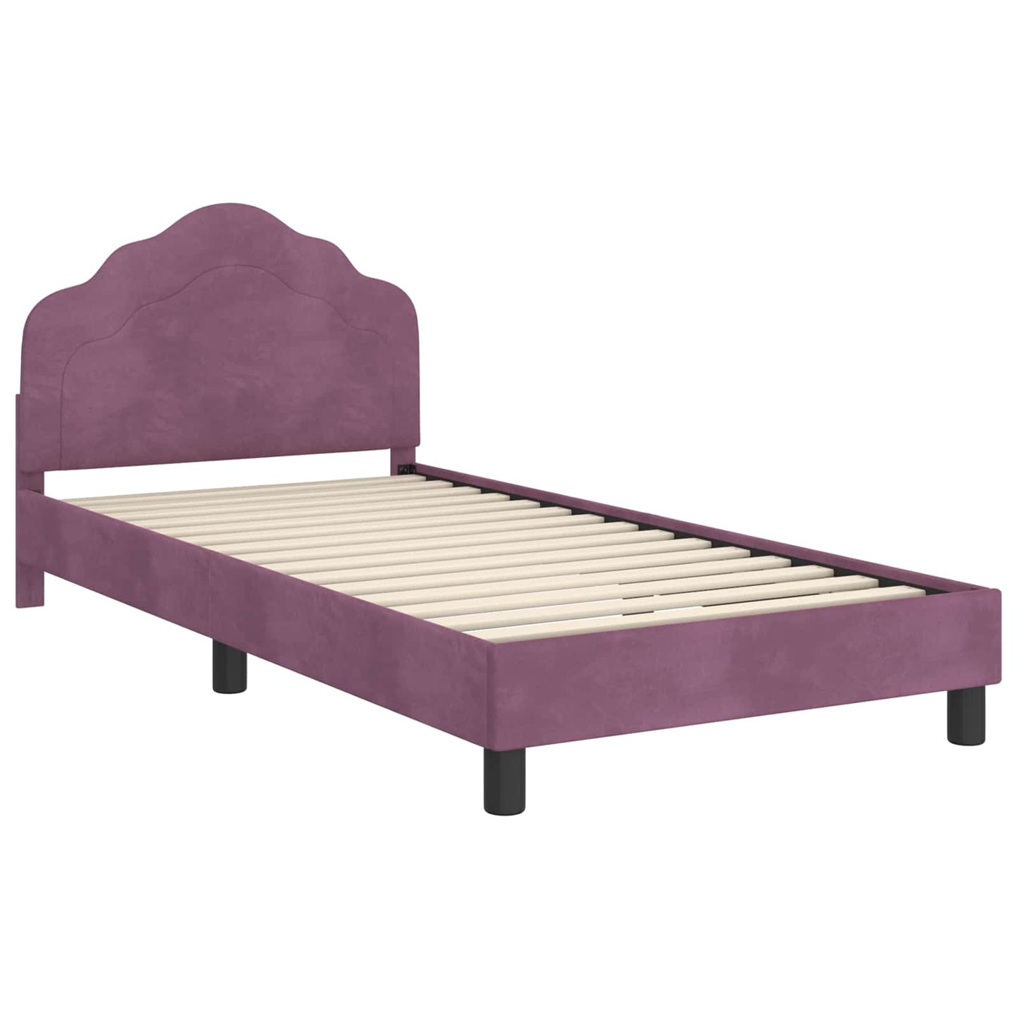 Bedframe voor kinderen met hoofdbord Paars 80 x 200 cm Fluweel is nu te koop bij PeponiXL, paradijselijk wonen!