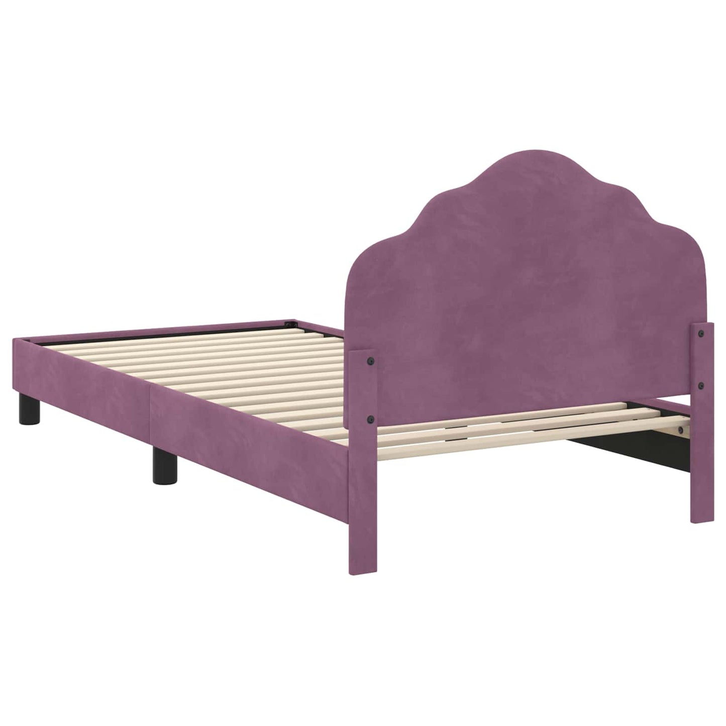 Bedframe voor kinderen met hoofdbord Paars 80 x 200 cm Fluweel is nu te koop bij PeponiXL, paradijselijk wonen!