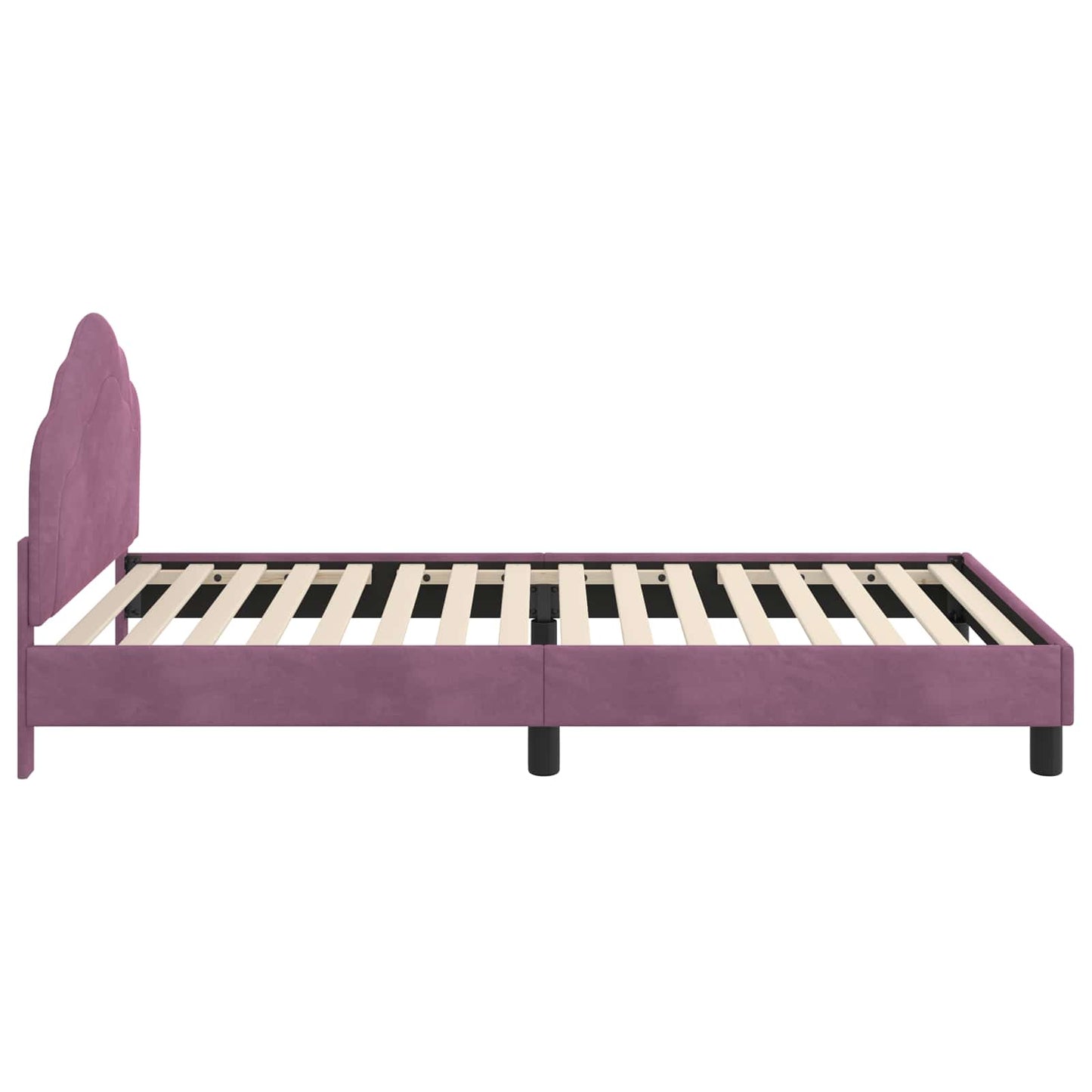Bedframe voor kinderen met hoofdbord Paars 80 x 200 cm Fluweel is nu te koop bij PeponiXL, paradijselijk wonen!
