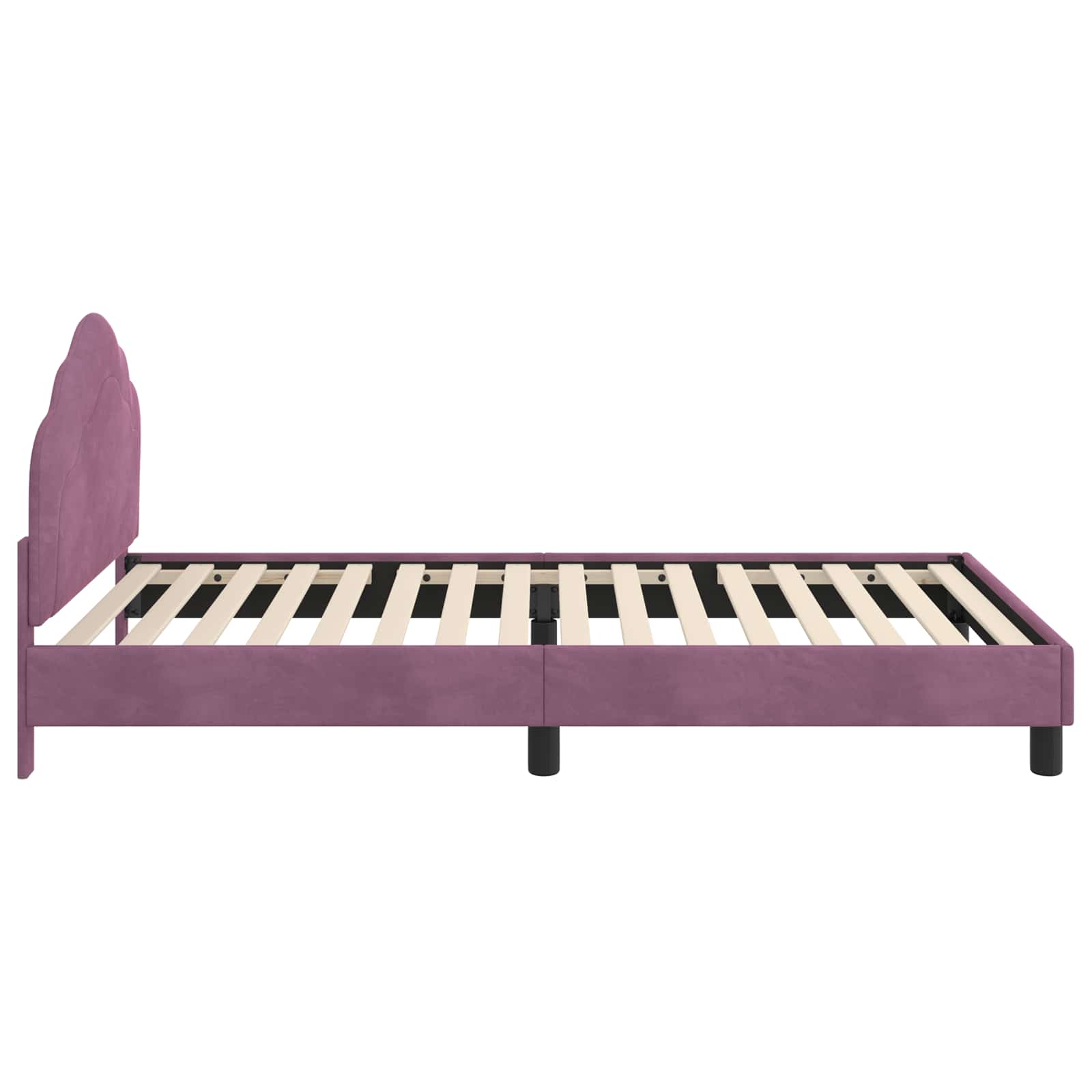 Bedframe voor kinderen met hoofdbord Paars 80 x 200 cm Fluweel is nu te koop bij PeponiXL, paradijselijk wonen!