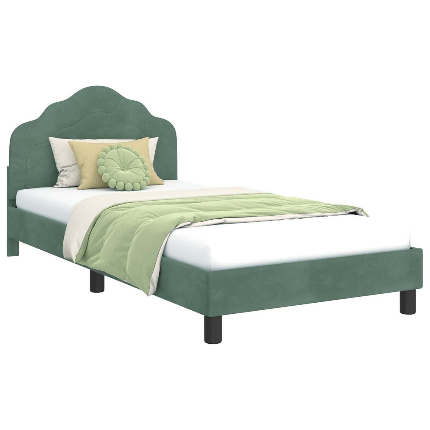 Bedframe voor kinderen met hoofdbord Zeegroen 80 x 200 cm is nu te koop bij PeponiXL, paradijselijk wonen!