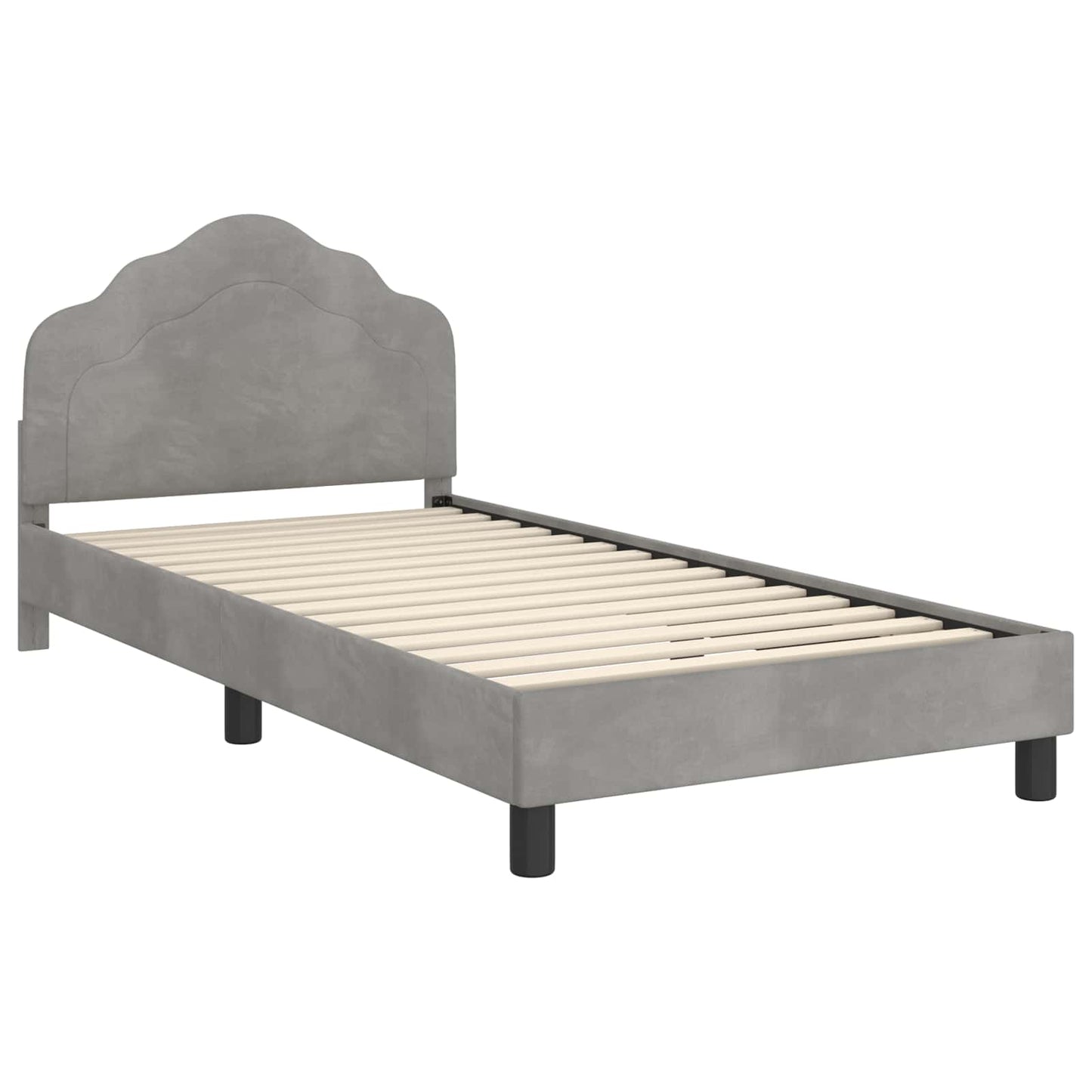 Bedframe voor kinderen met hoofdbord Lichtgrijs 90 x 190 cm is nu te koop bij PeponiXL, paradijselijk wonen!