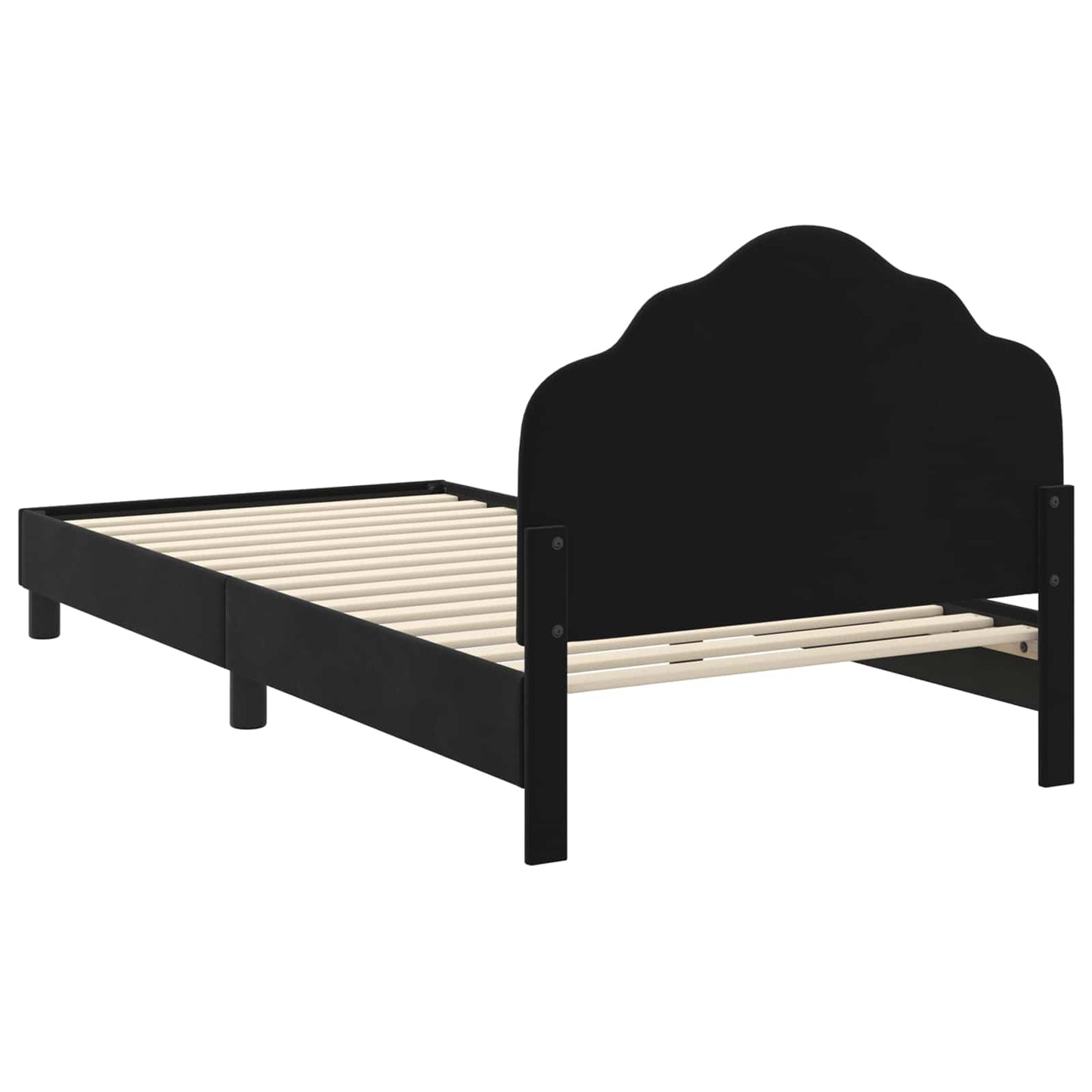 Bedframe voor kinderen met hoofdbord Zwart 90 x 190 cm Fluweel is nu te koop bij PeponiXL, paradijselijk wonen!