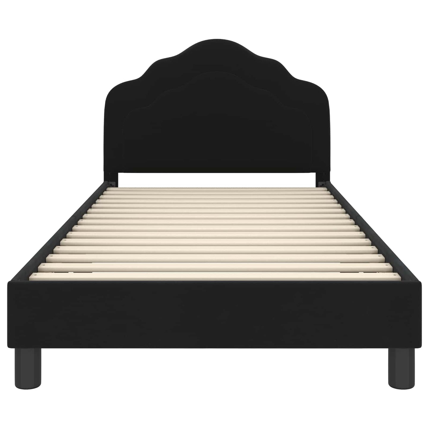 Bedframe voor kinderen met hoofdbord Zwart 90 x 190 cm Fluweel is nu te koop bij PeponiXL, paradijselijk wonen!