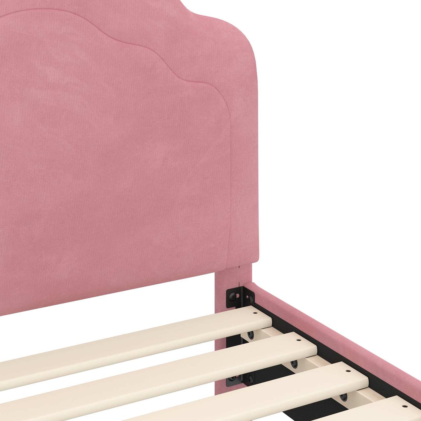Bedframe voor kinderen met hoofdbord Roze 90 x 190 cm Fluweel is nu te koop bij PeponiXL, paradijselijk wonen!