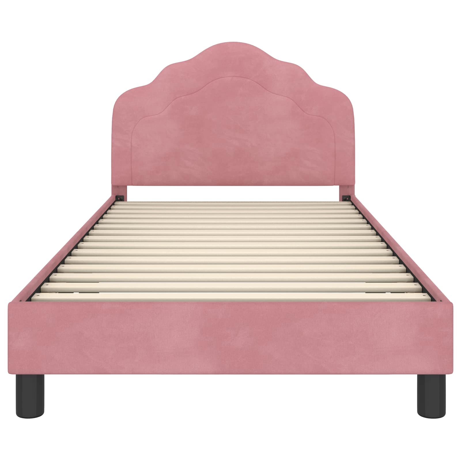 Bedframe voor kinderen met hoofdbord Roze 90 x 190 cm Fluweel is nu te koop bij PeponiXL, paradijselijk wonen!