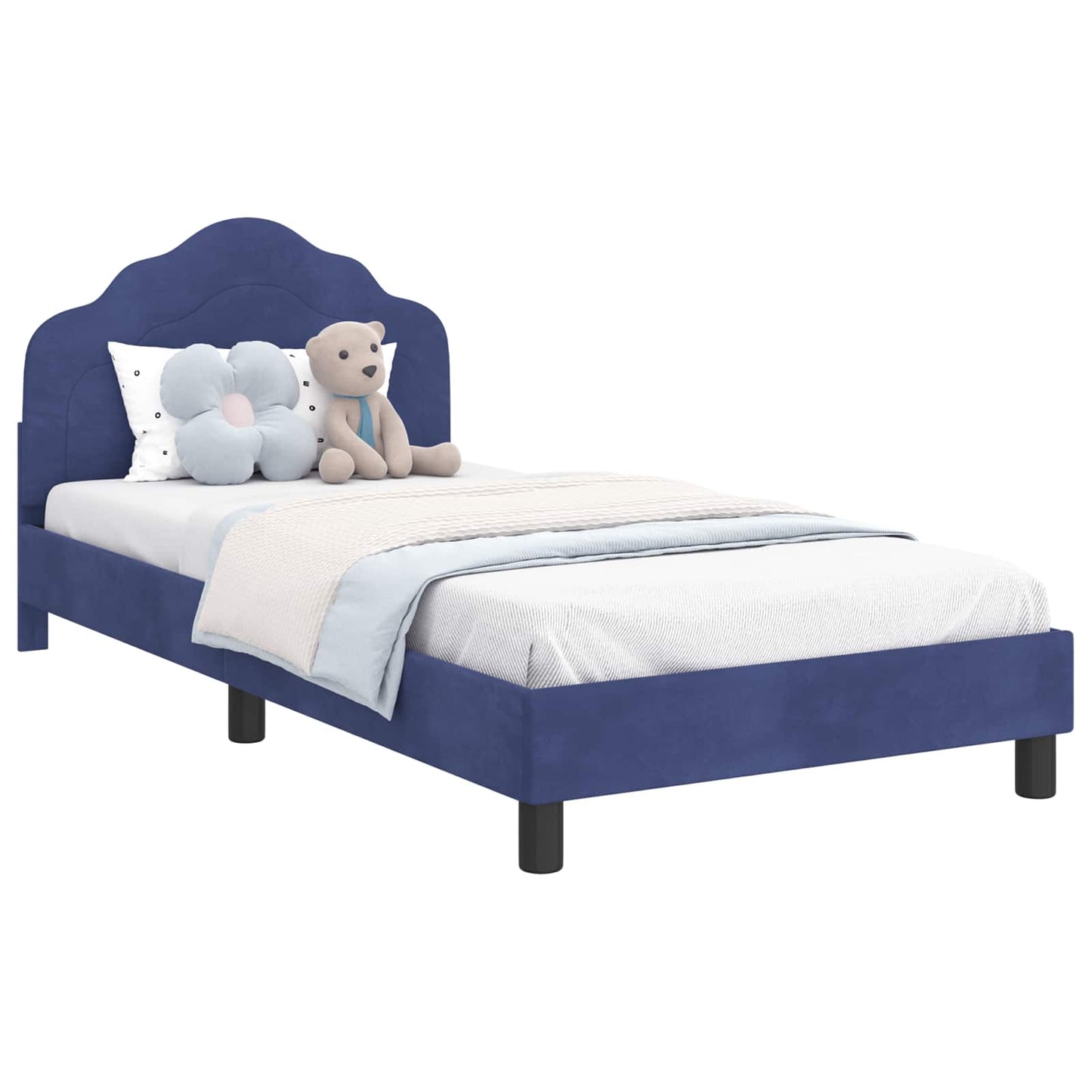 Bedframe voor kinderen met hoofdbord Politieblauw 90 x 190 cm is nu te koop bij PeponiXL, paradijselijk wonen!