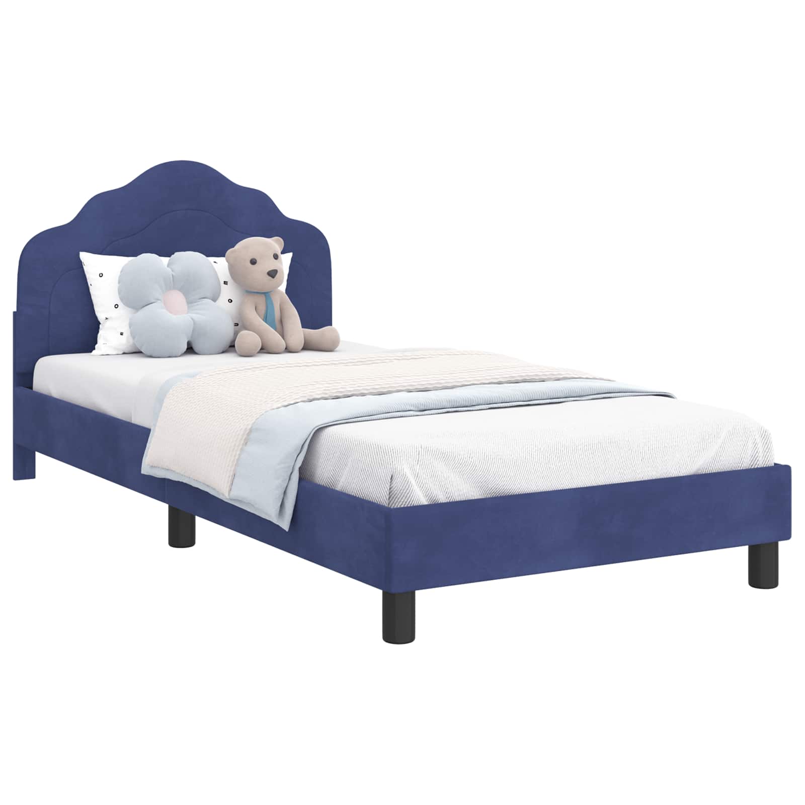 Bedframe voor kinderen met hoofdbord Politieblauw 90 x 190 cm is nu te koop bij PeponiXL, paradijselijk wonen!