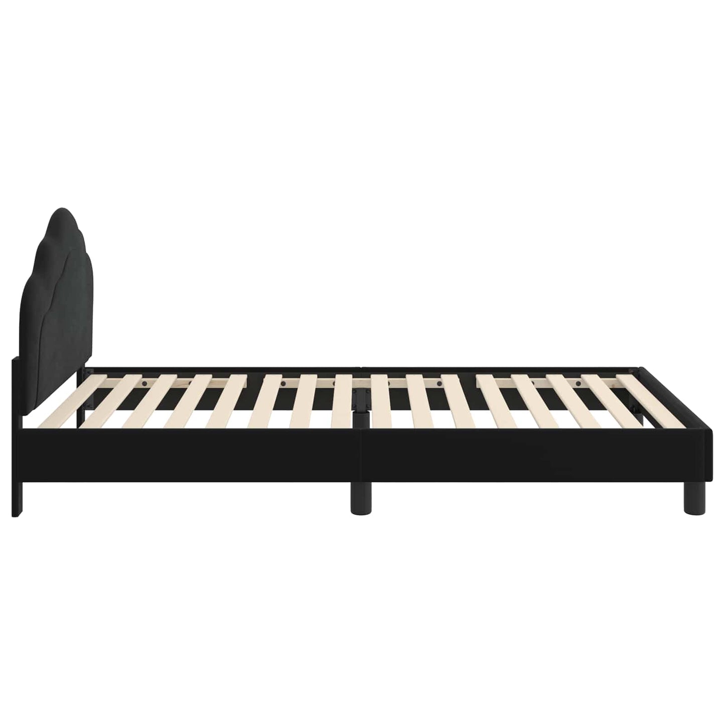 Bedframe voor kinderen met hoofdbord Zwart 90 x 200 cm Fluweel is nu te koop bij PeponiXL, paradijselijk wonen!