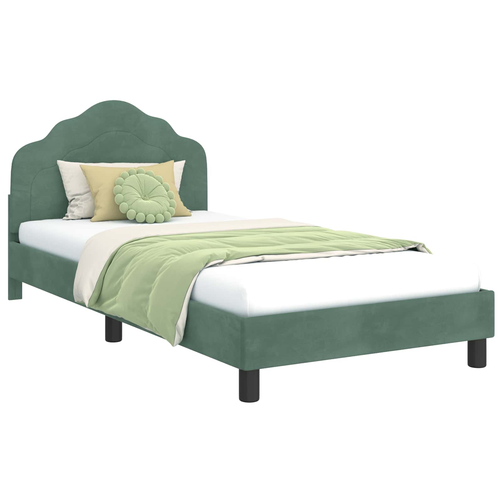 Bedframe voor kinderen met hoofdbord Zeegroen 90 x 200 cm is nu te koop bij PeponiXL, paradijselijk wonen!