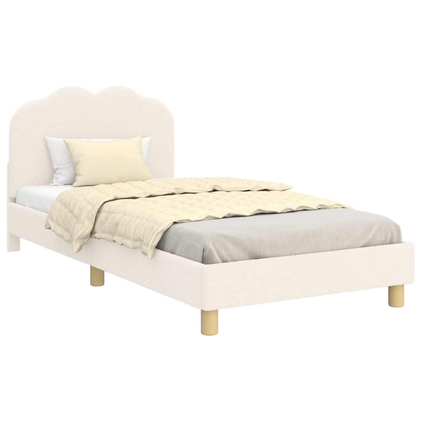 Bedframe voor kinderen met hoofdbord Crème 80 x 200 cm is nu te koop bij PeponiXL, paradijselijk wonen!