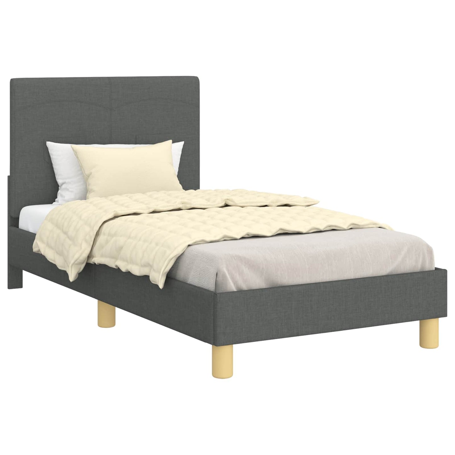 Bedframe voor kinderen met hoofdbord Donkergrijs 80 x 160 cm is nu te koop bij PeponiXL, paradijselijk wonen!