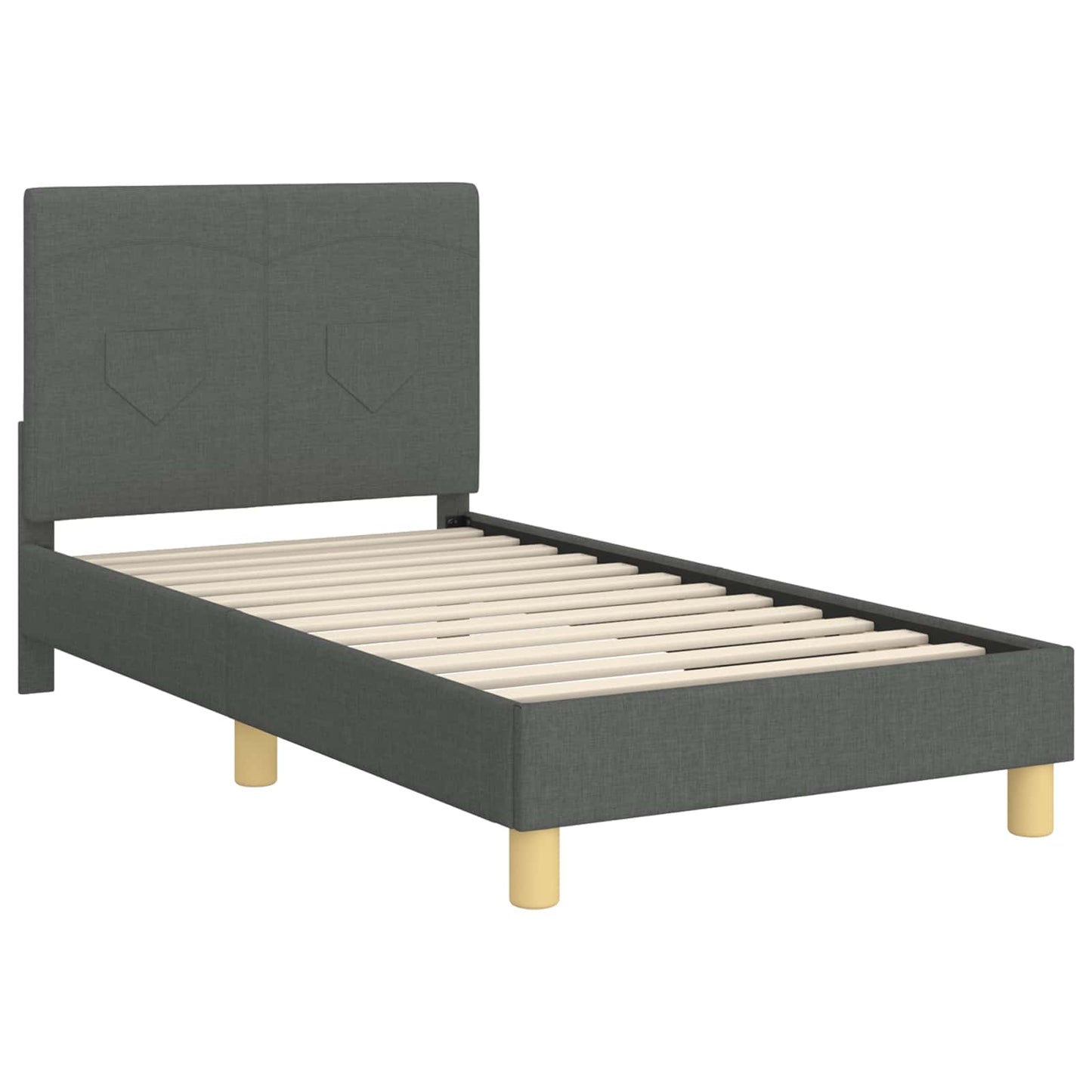 Bedframe voor kinderen met hoofdbord Donkergrijs 80 x 160 cm is nu te koop bij PeponiXL, paradijselijk wonen!