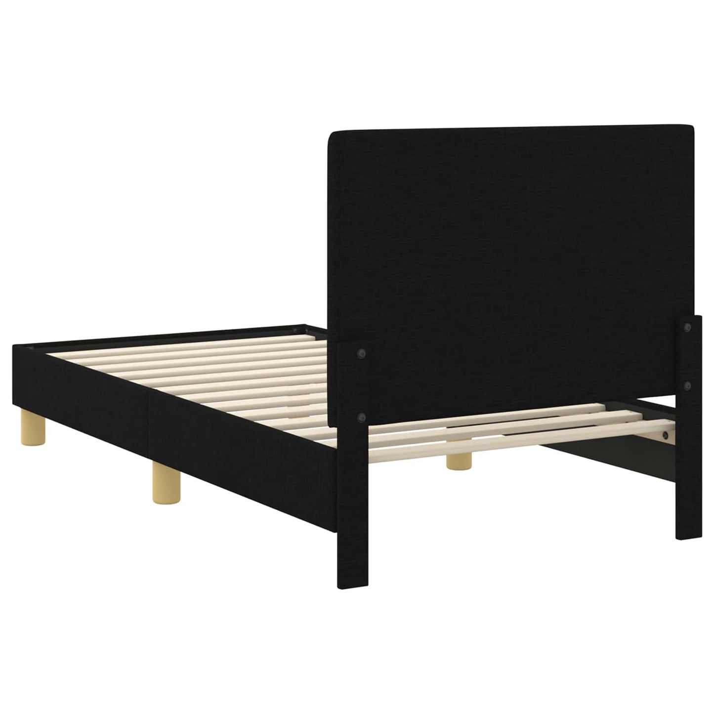 Bedframe voor kinderen met hoofdbord Zwart 80 x 160 cm Stof is nu te koop bij PeponiXL, paradijselijk wonen!