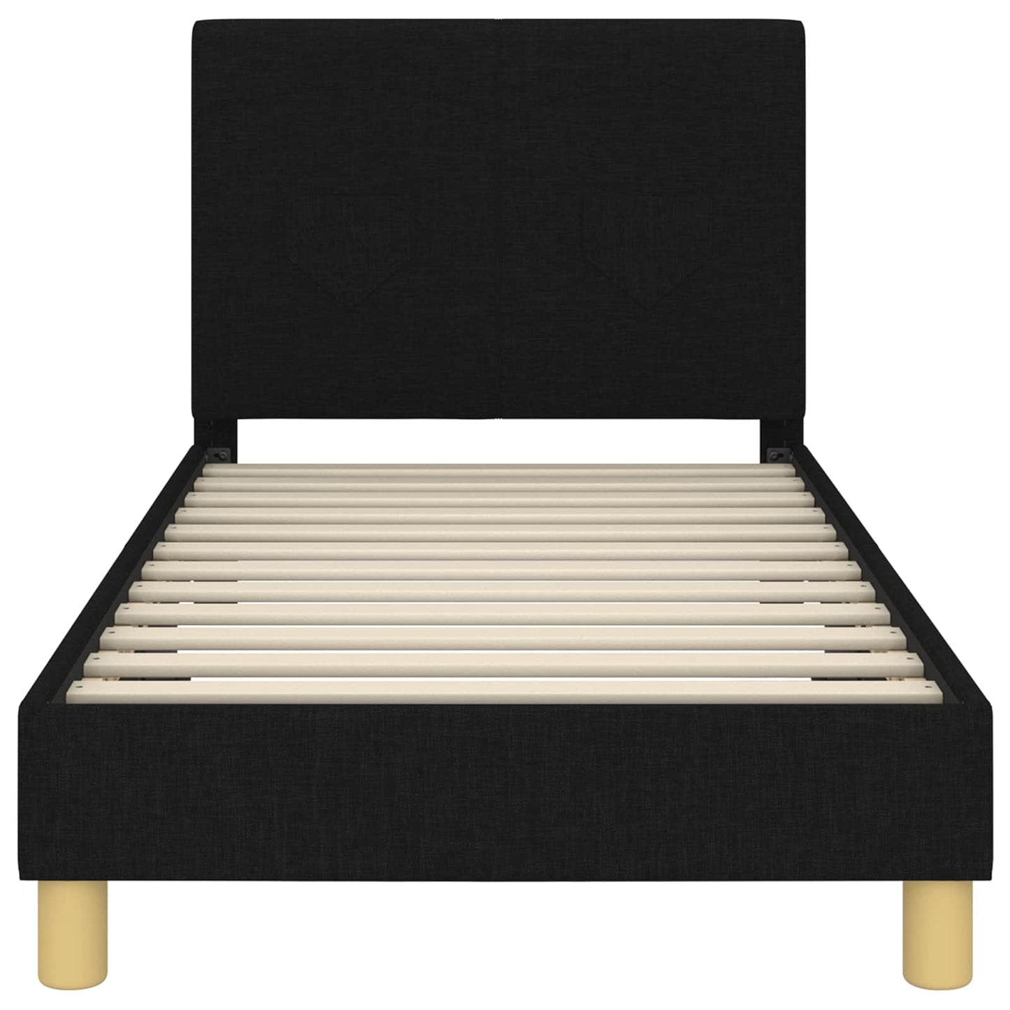 Bedframe voor kinderen met hoofdbord Zwart 80 x 160 cm Stof is nu te koop bij PeponiXL, paradijselijk wonen!