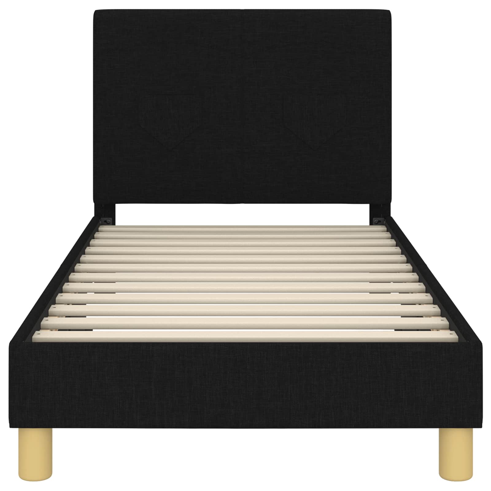 Bedframe voor kinderen met hoofdbord Zwart 80 x 160 cm Stof is nu te koop bij PeponiXL, paradijselijk wonen!