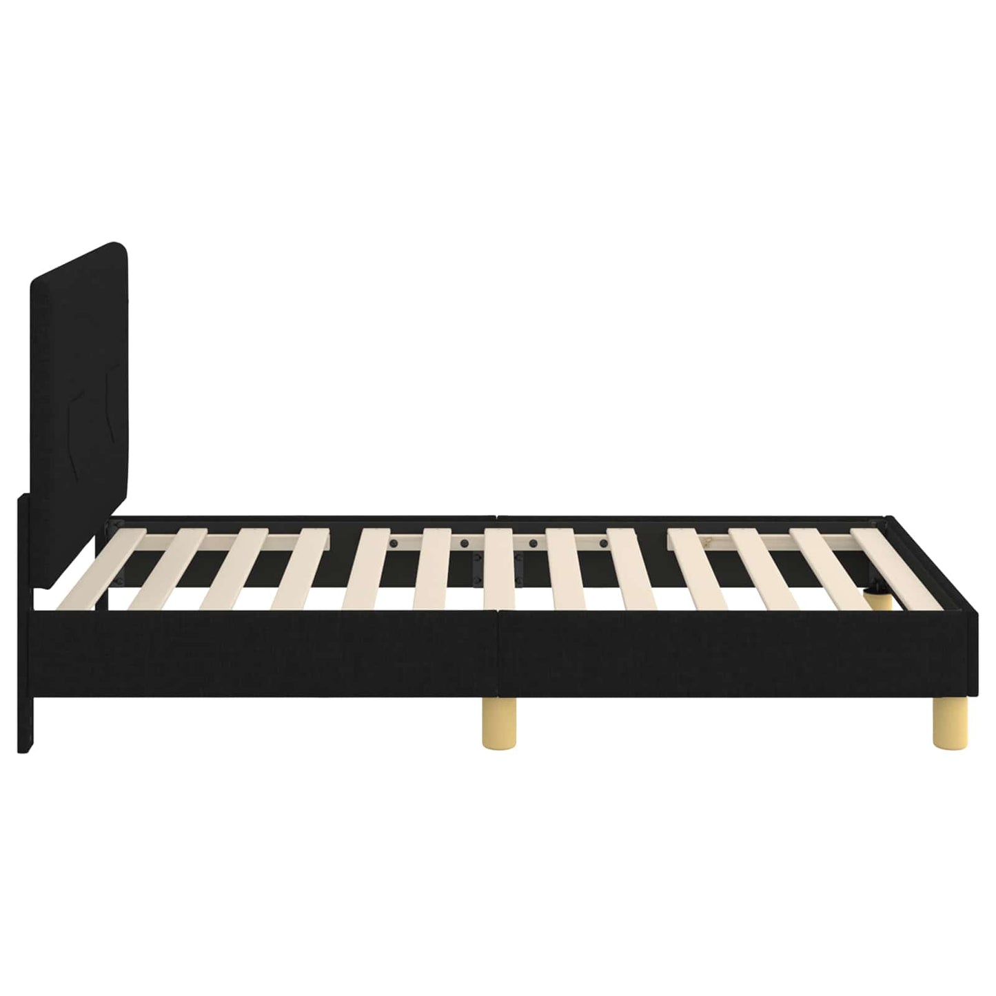 Bedframe voor kinderen met hoofdbord Zwart 80 x 160 cm Stof is nu te koop bij PeponiXL, paradijselijk wonen!