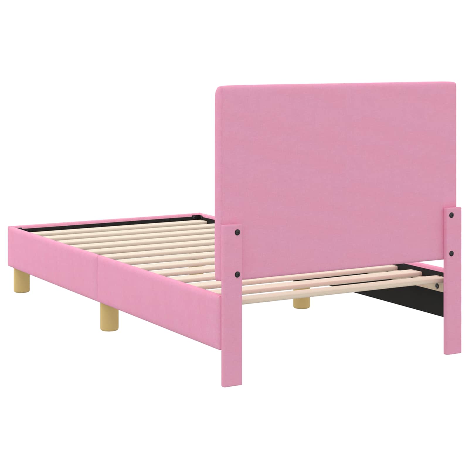 Bedframe voor kinderen met hoofdbord Roze 80 x 160 cm Stof is nu te koop bij PeponiXL, paradijselijk wonen!